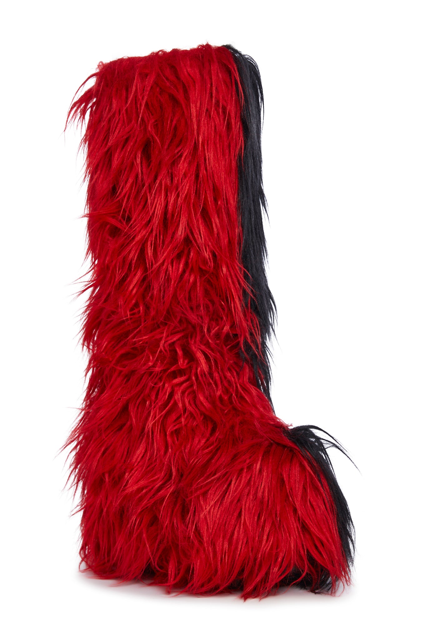 Red fluffy shoes deals