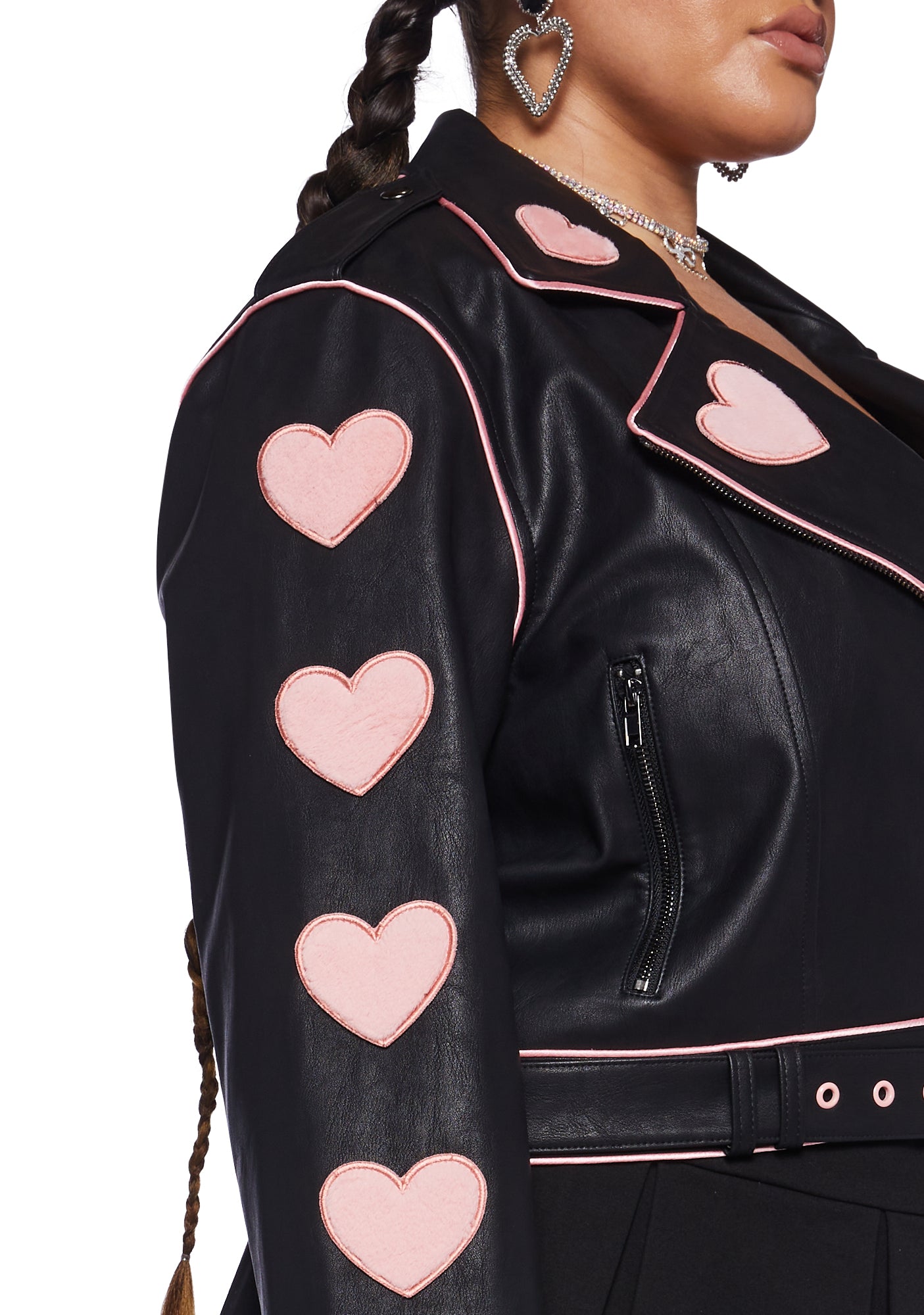 Maje leather jacket hearts best sale