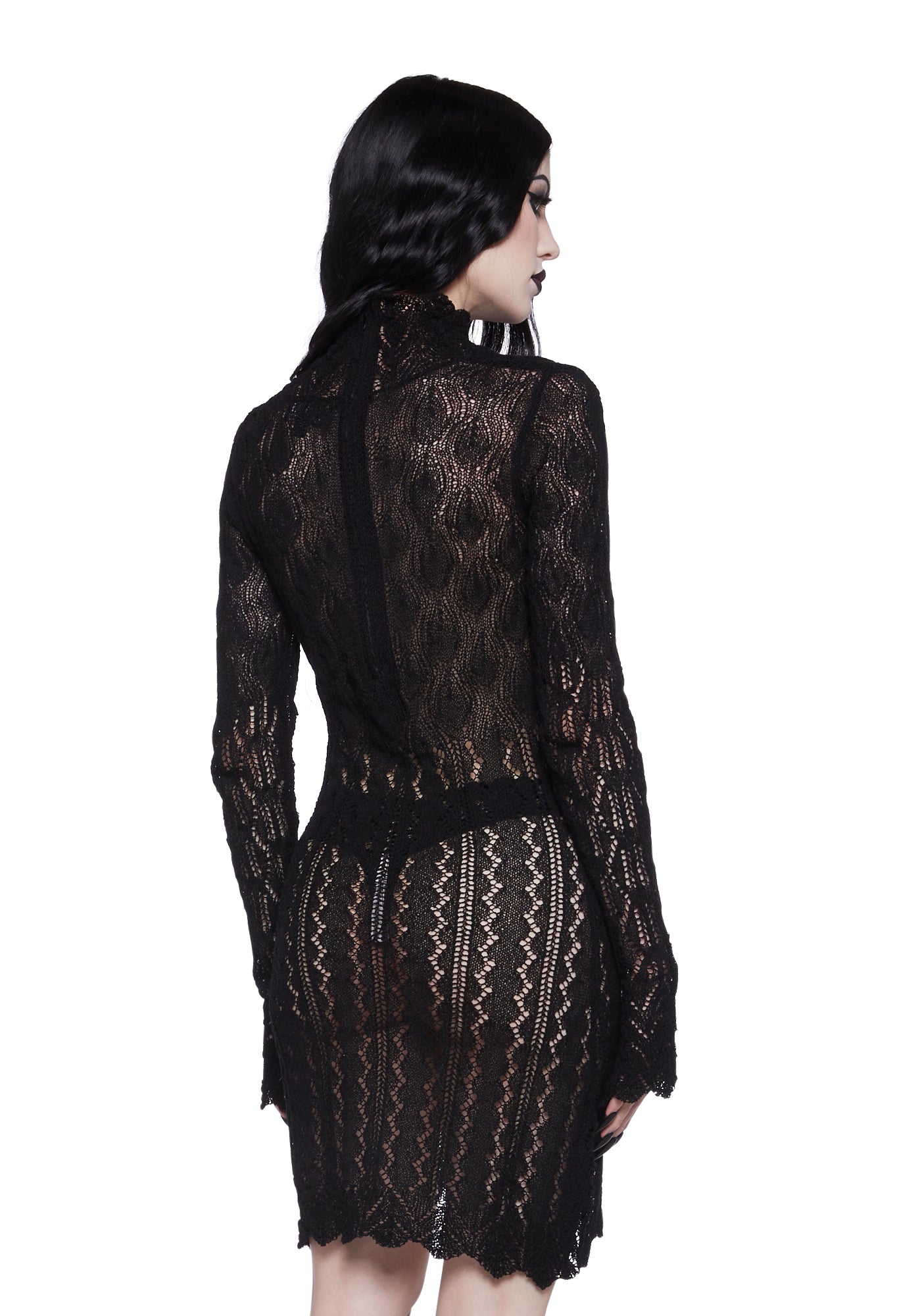 Widow Sheer Knit Sweater Dress