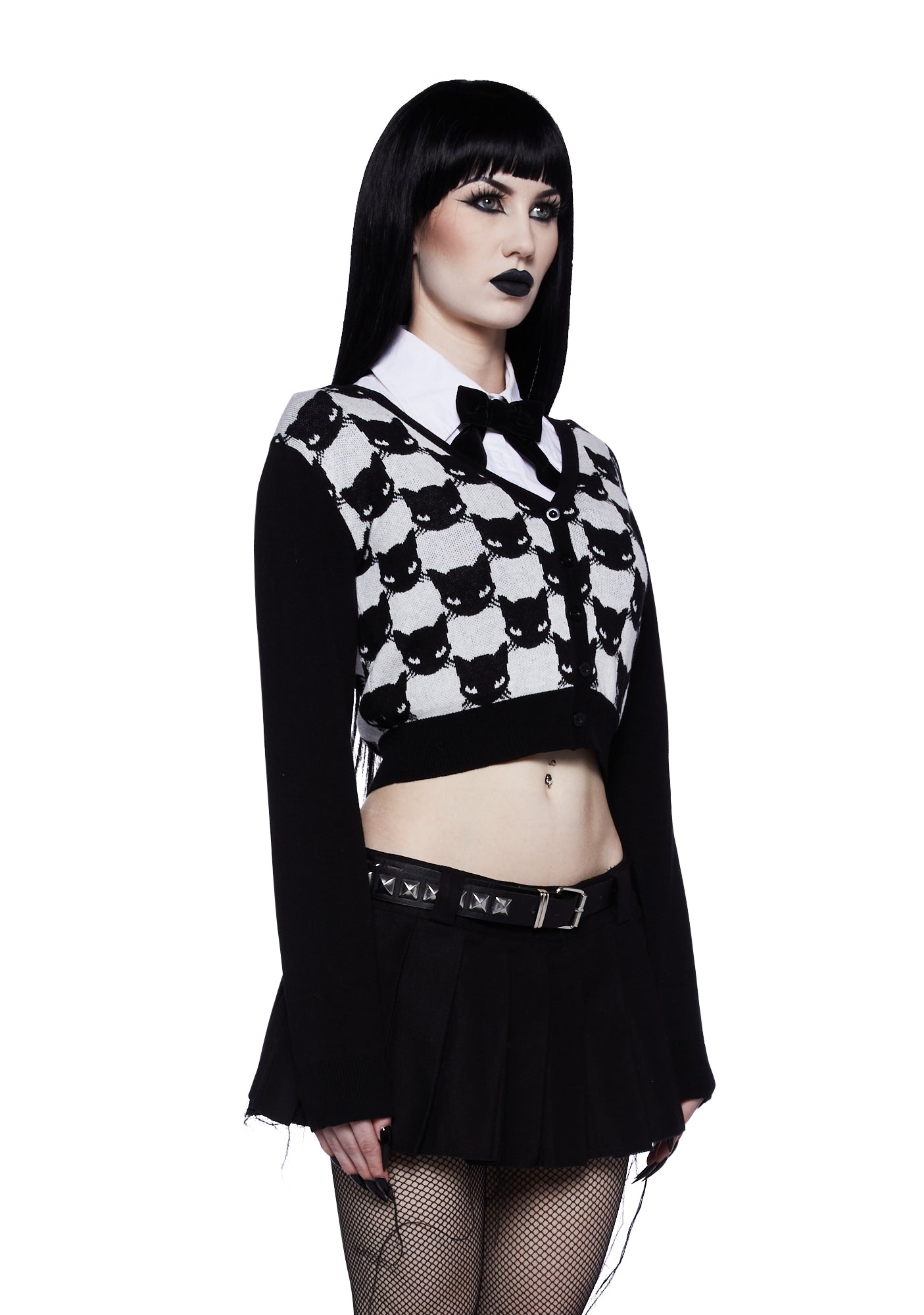 全国どこでも送料無料！ Dolls Cropped Knit Print Cat Strange The Emily x Kill トップス