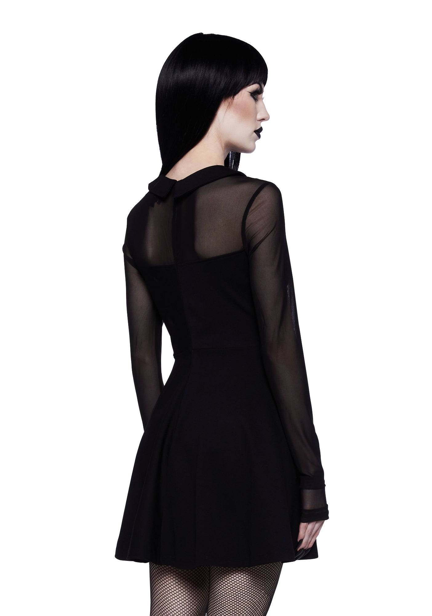 mystery mini dress Dolls Kill x Emily The Strange Mystery Cat Mini Mesh Shift Dress