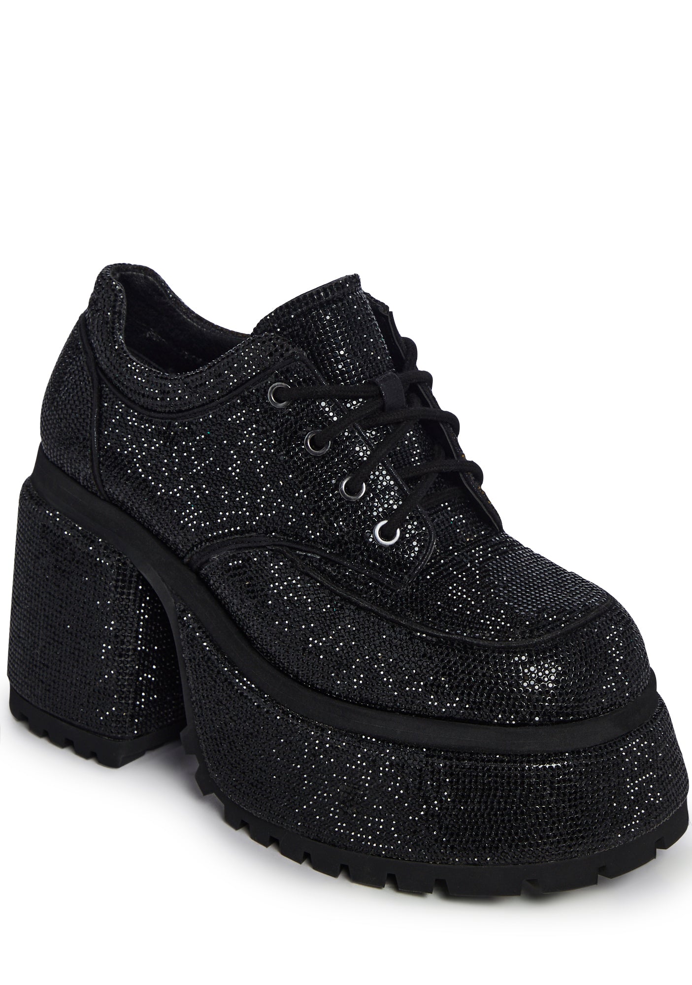 Acting Up Platform Oxfords - Rhinestone