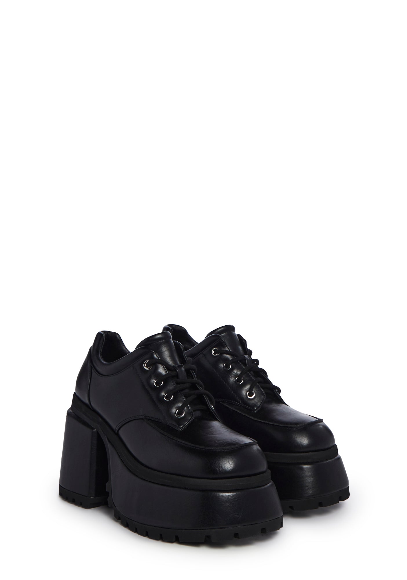 Current Mood Vegan Leather Platform Oxfords Black Dolls Kill