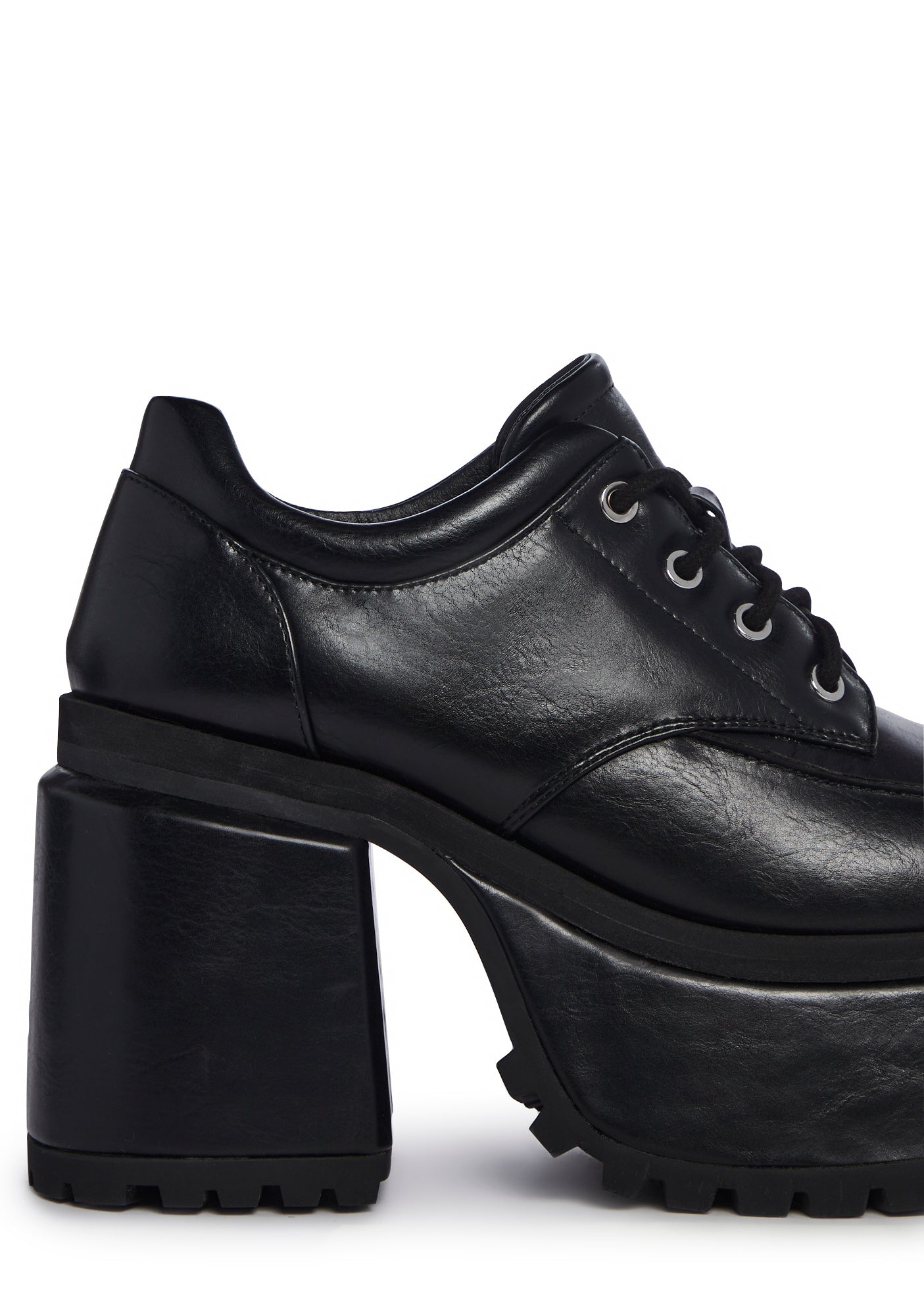 Current Mood Vegan Leather Platform Oxfords - Black – Dolls Kill