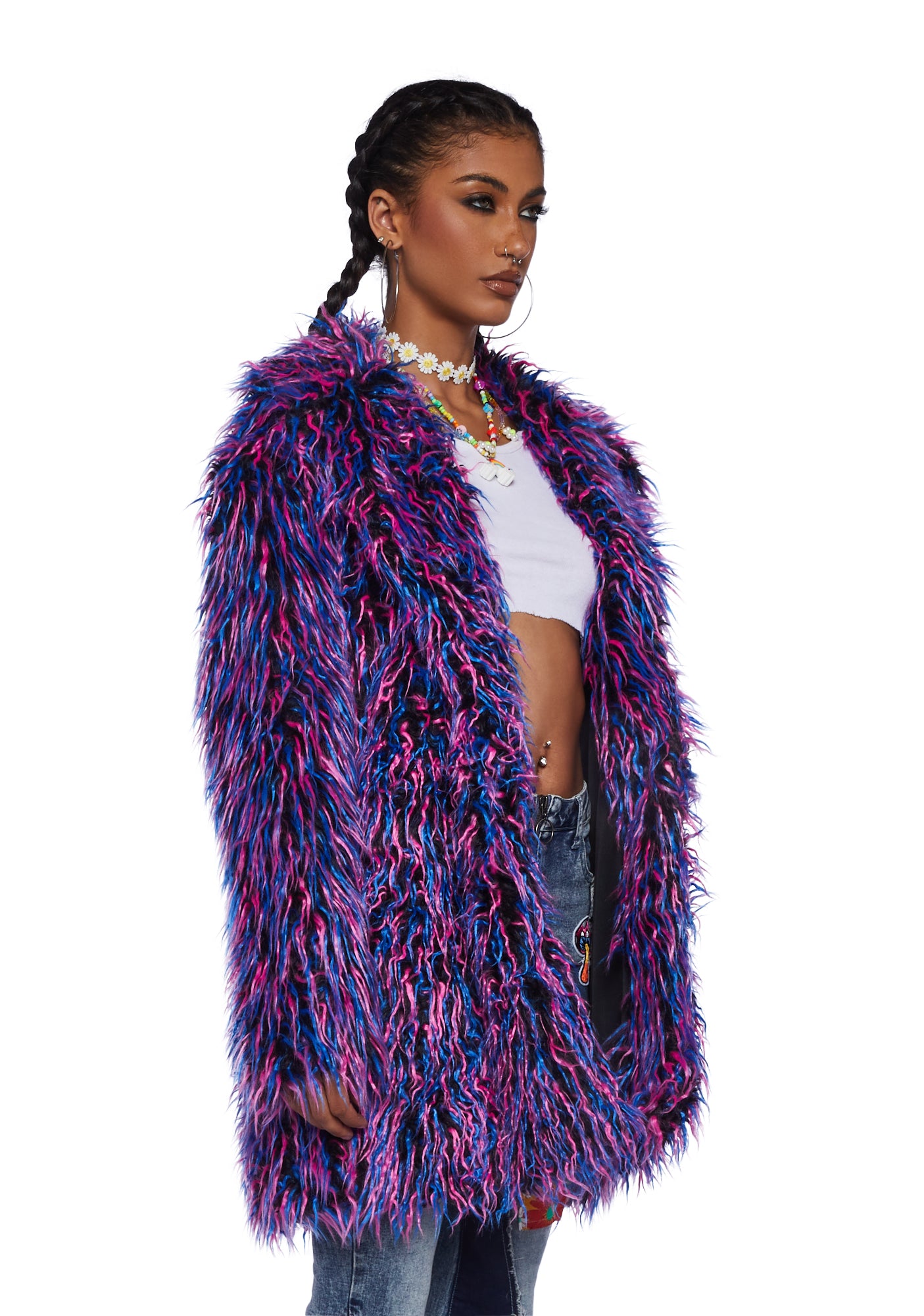 Neon faux fur coat hotsell