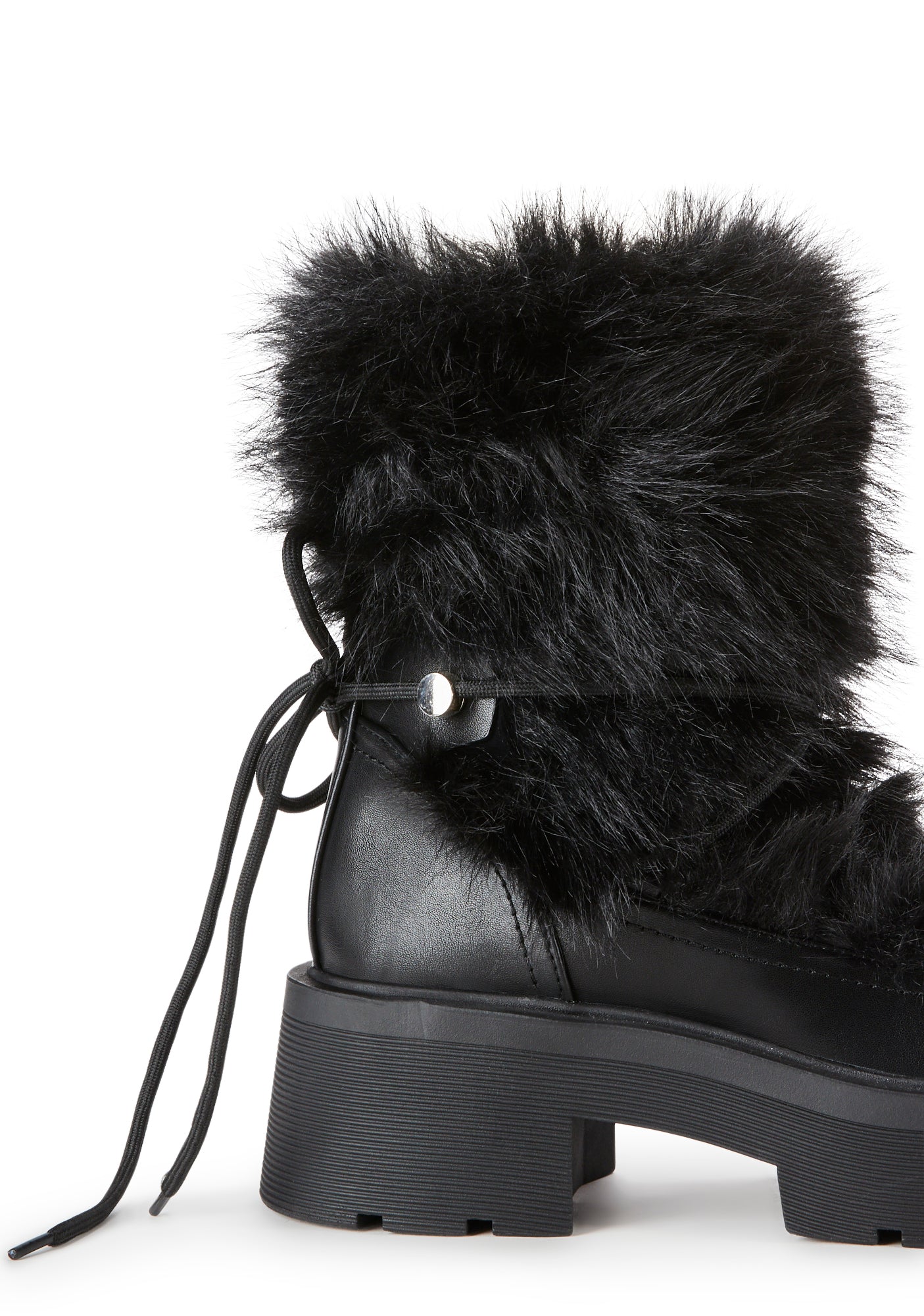 Simmi Faux Fur Boot- Black – Dolls Kill
