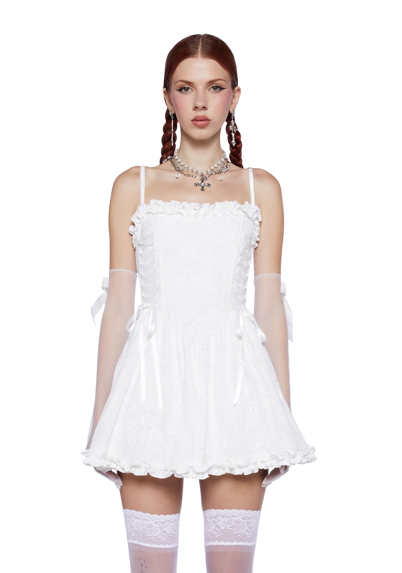 Sugar Thrillz Velour Brocade Corset Dress