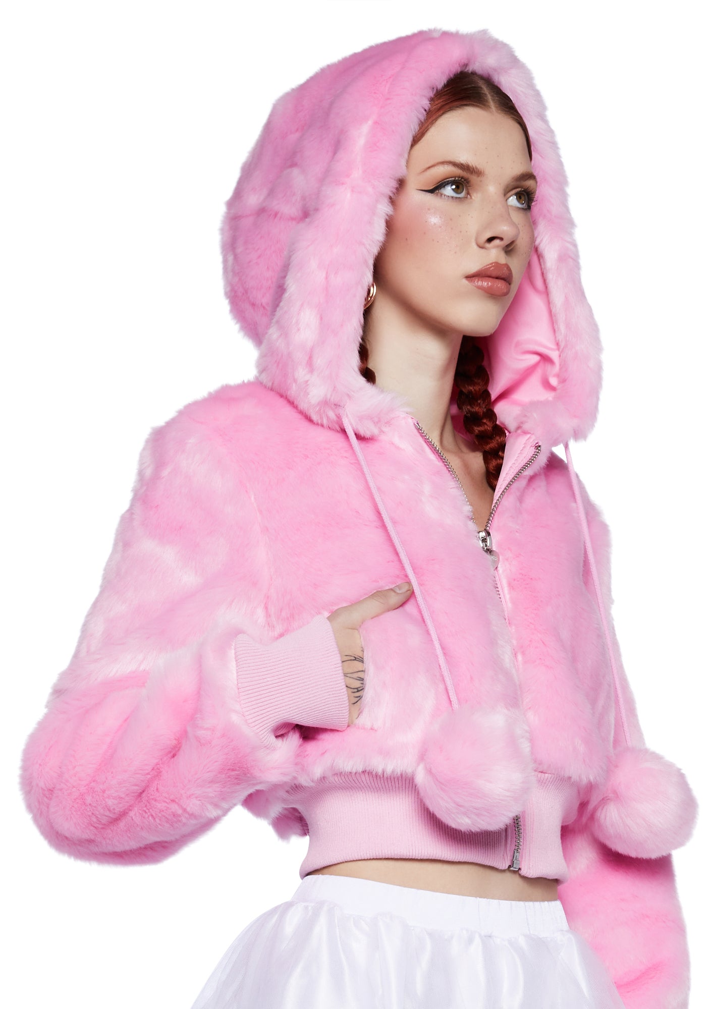 Sugar Thrillz Faux Fur Hoodie- Pink – Dolls Kill