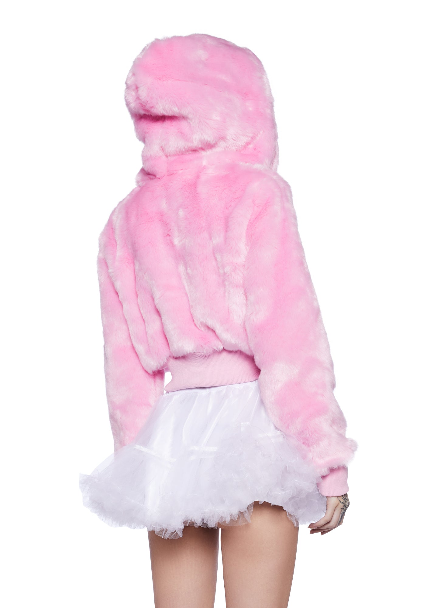 Sugar Thrillz Faux Fur Hoodie Pink Dolls Kill