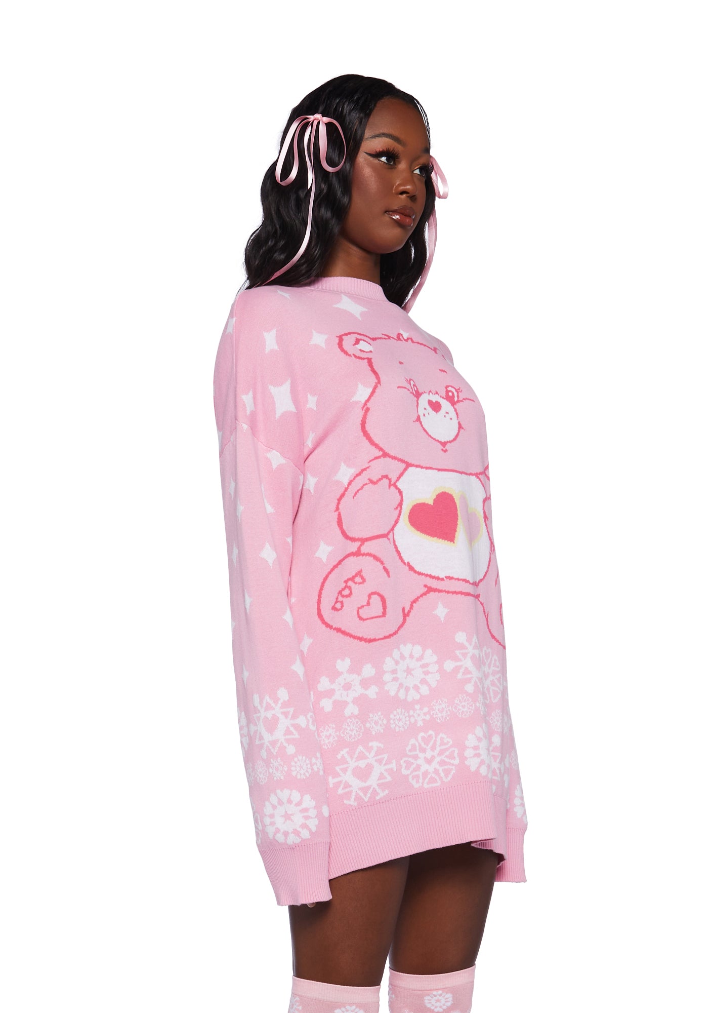 Dolls Kill x Care Bear Oversized Sweater Pink