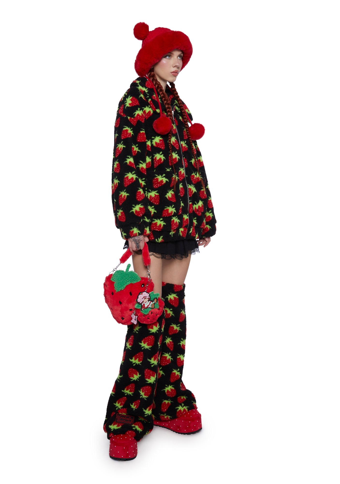 Dolls Kill x Strawberry Shortcake Strawberry Teddy Fleece Jacket