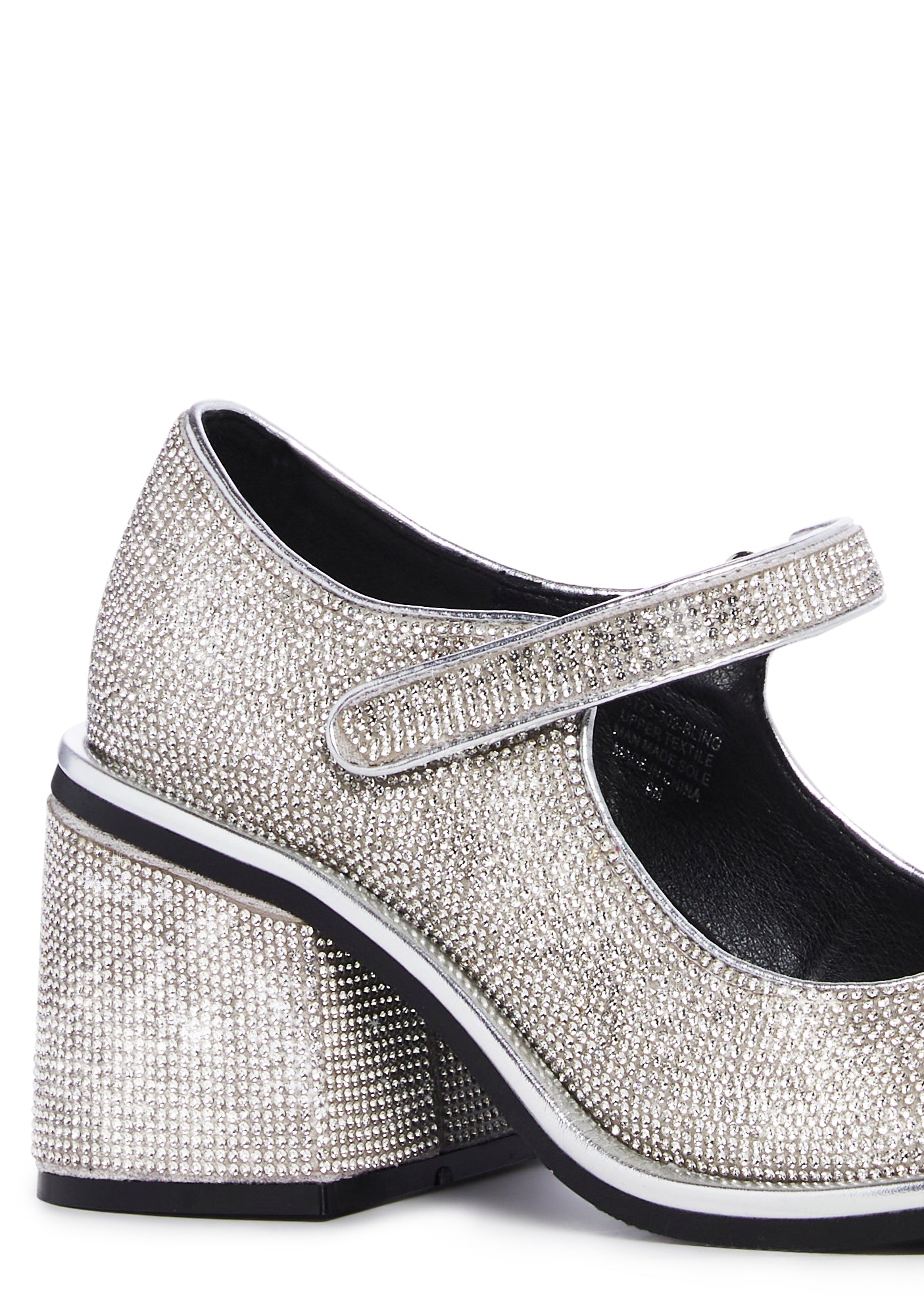 Sugar Thrillz Rhinestone Mary Janes - Silver – Dolls Kill