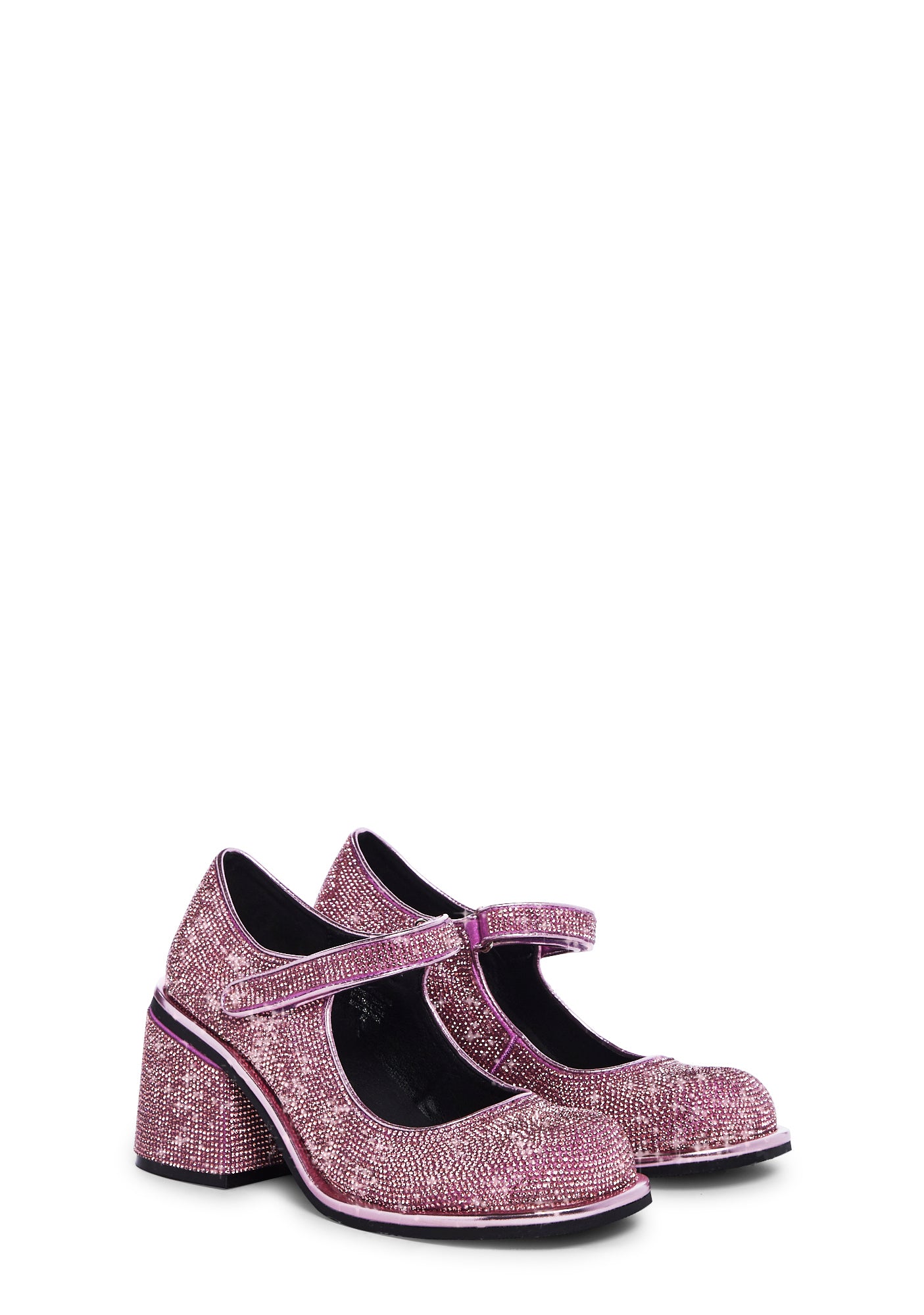 Sugar Thrillz Rhinestone Mary Janes Pink Dolls Kill