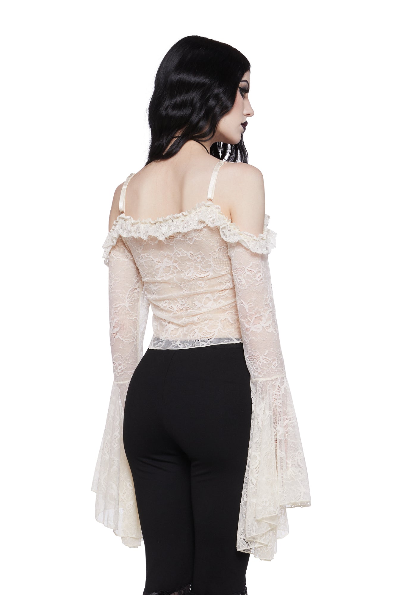 Gothic With Grace Mesh Top - Off White