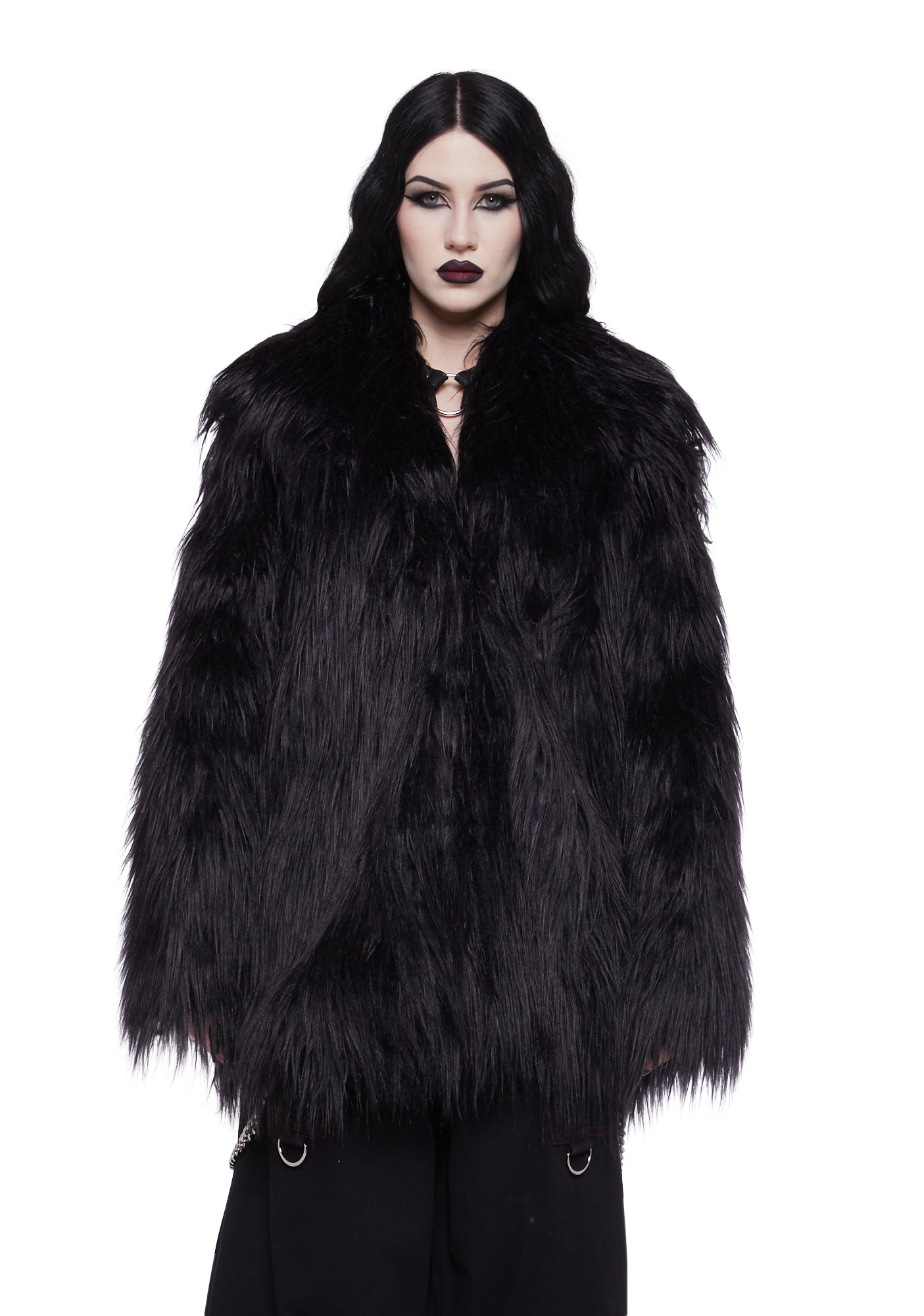 Widow Faux Fur Coat - Black – Dolls Kill