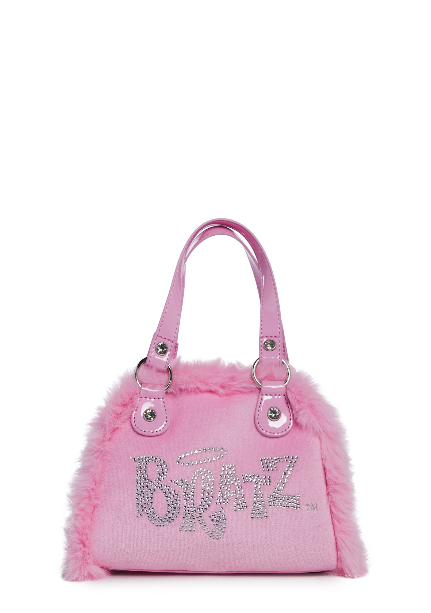 Dolls Kill x Bratz Rhinstone Logo Bowler Bag - Pink