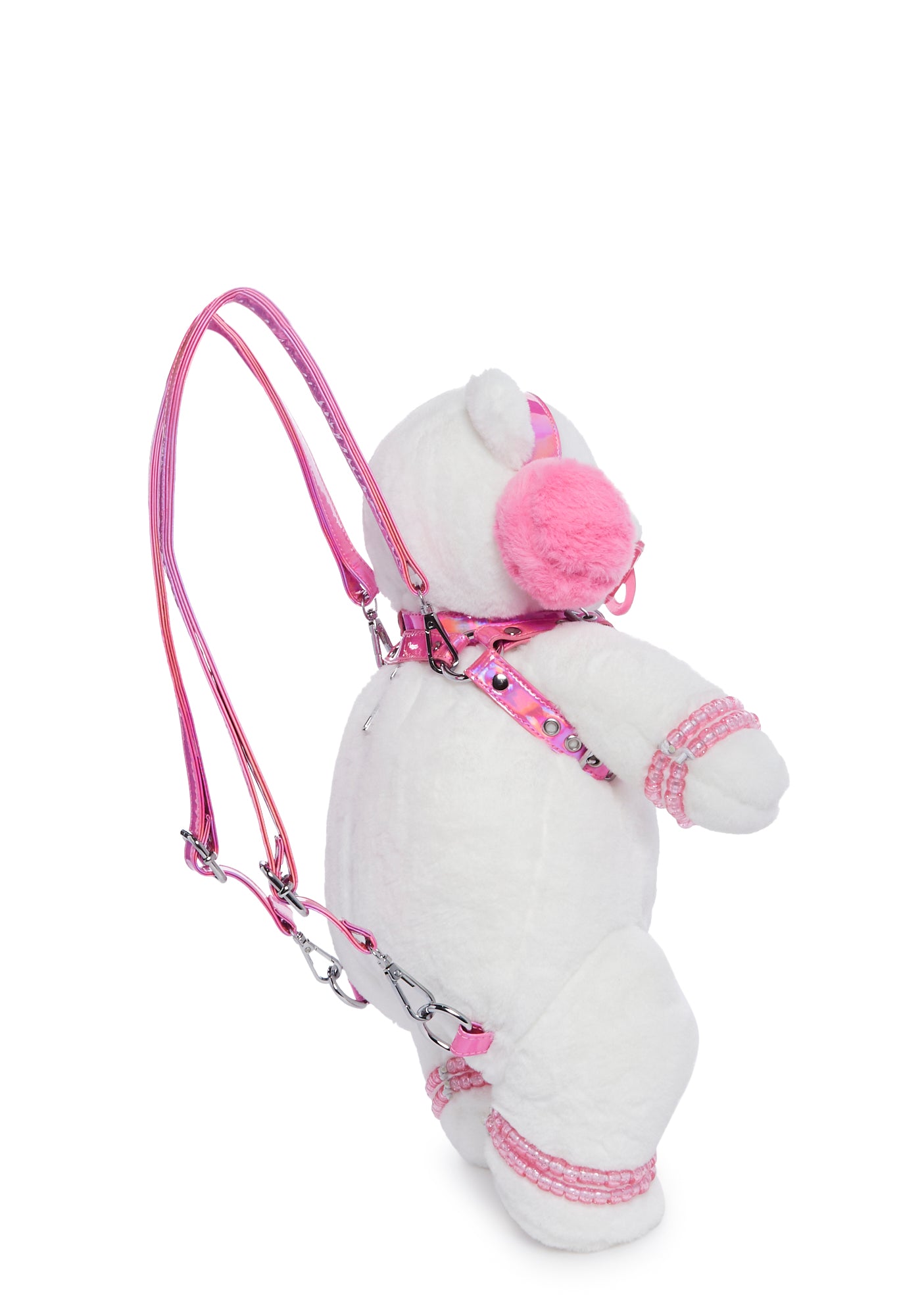 CLUB EXX | Dom Daddy Bear Backpack Club Exx Rainbow Chain Harness Teddy Backpack - Black/Multi  main image 4
