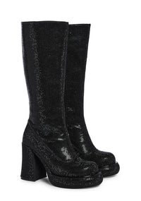 Bling It Up Platform Boots - Black