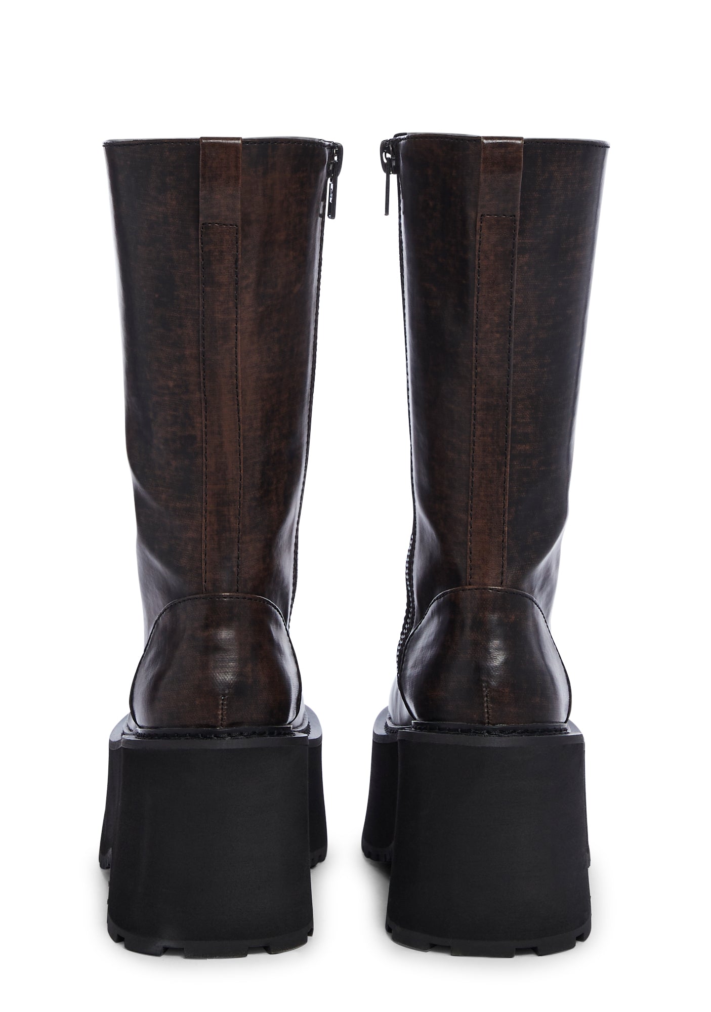 Current Mood Platform Combat Boots Brown Dolls Kill