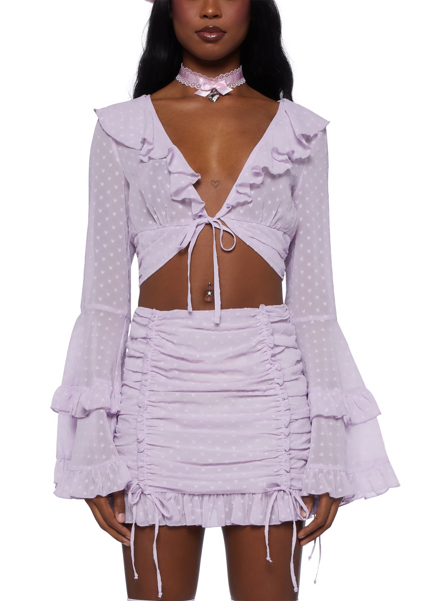 Sugar Thrillz Mesh Long Sleeve Top- Purple – Dolls Kill
