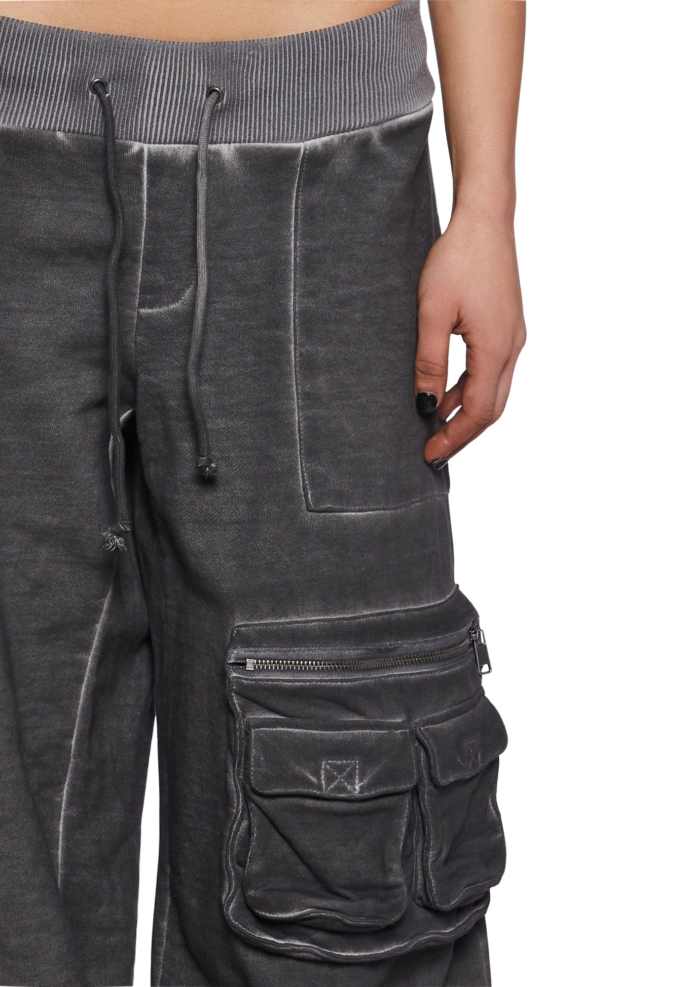Darker Wavs Cotton Cargo Pants With Pockets - Gray – Dolls Kill