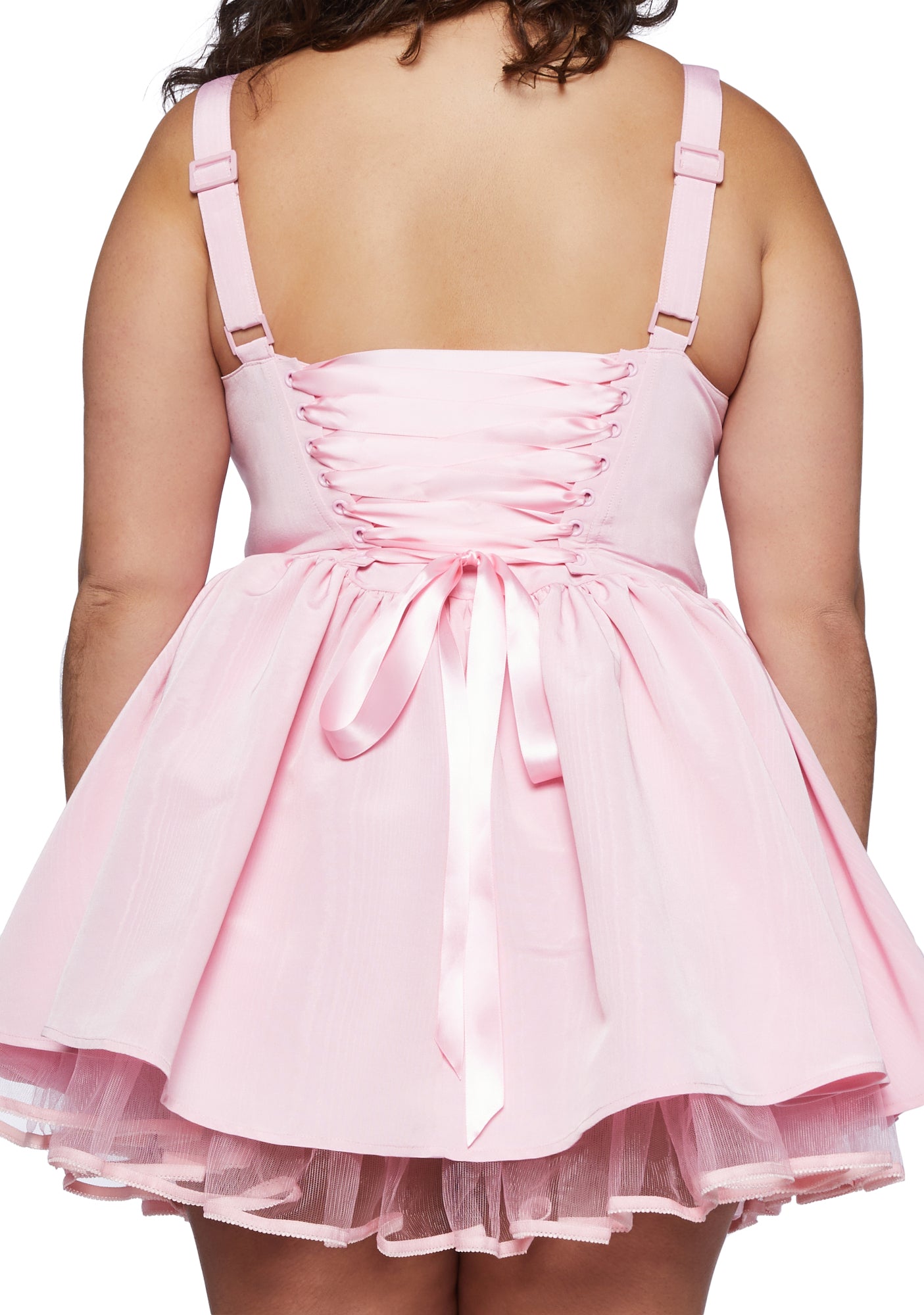 Plus Size Sugar Thrillz Taffeta Corset Dress-Light Pink Dolls Kill Plus Size Sugar Thrillz Taffeta Corset Dress-Light Pink Dolls Kill