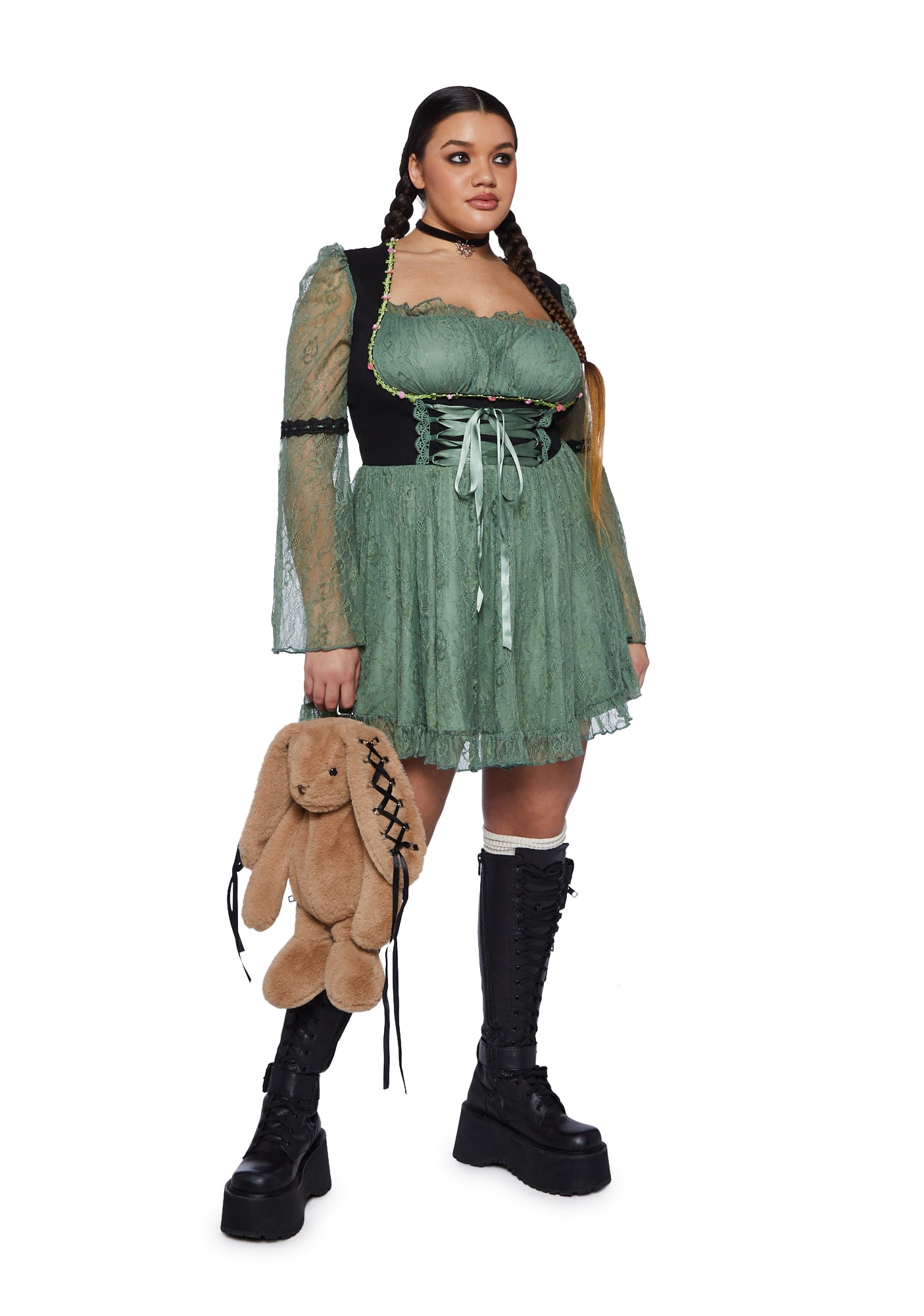 slim fit dress slacks Plus Size Jacira Lace Bodycon Dress -Green 1x / Green at Curvy Sense
