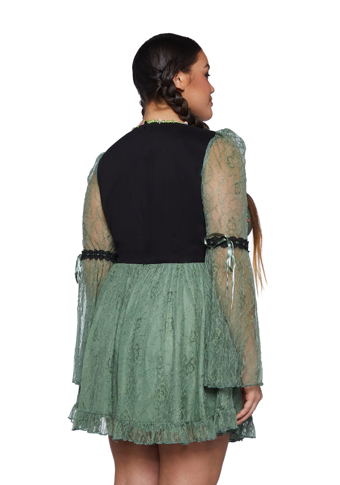 Plus Size Current Mood Lace Mini Dress- Green Dolls Kill Plus Size Current Mood Lace Mini Dress- Green Dolls Kill