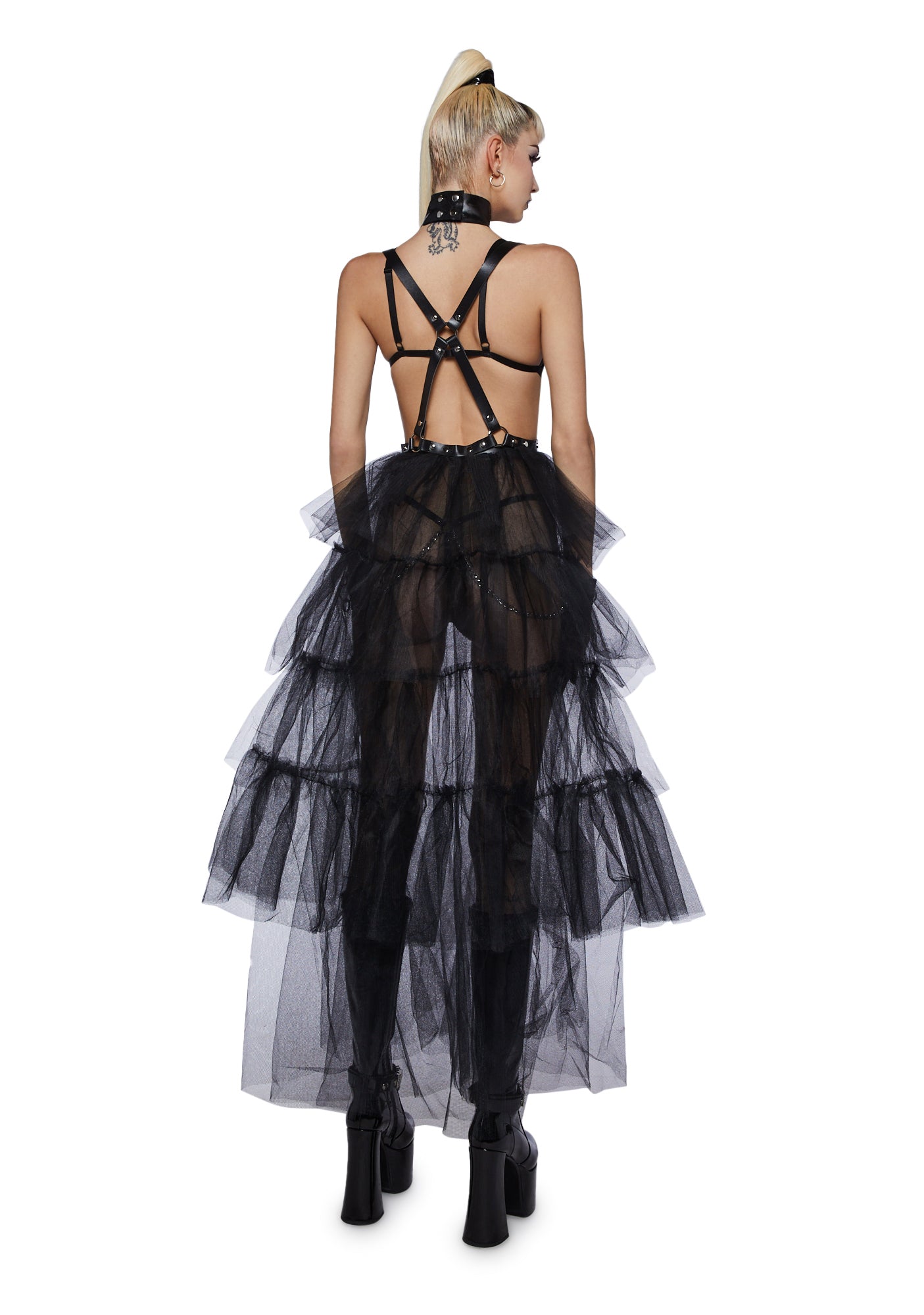 新しいスタイル Skirt Maxi Tulle Widow And Kill Dolls – Black Harness- スカート