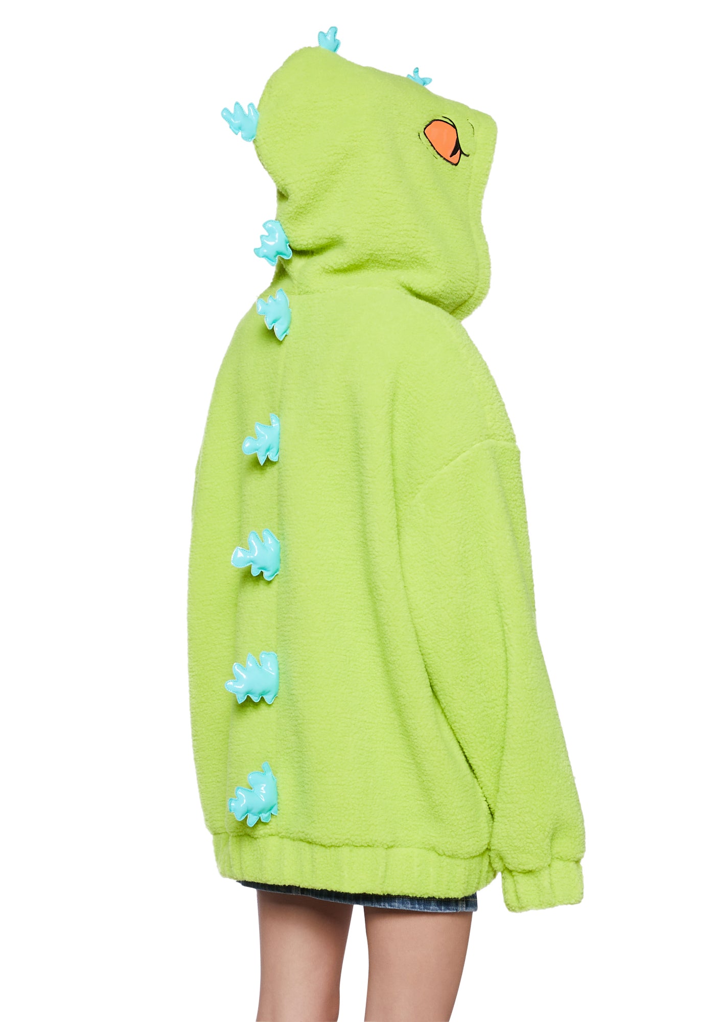 Dolls Kill x Rugrats Reptar Fuzzy Jacket Green