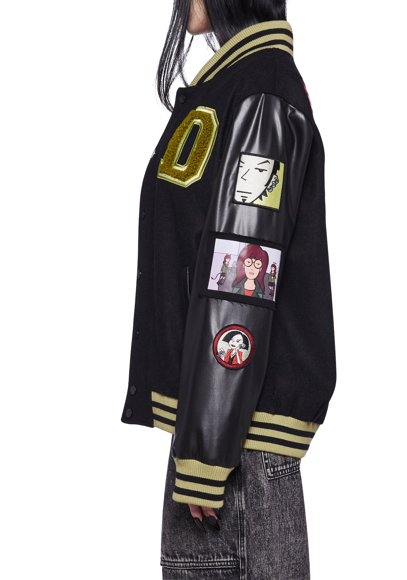 Dolls Kill x Daria Varsity Jacket With Patches Trent Jane
