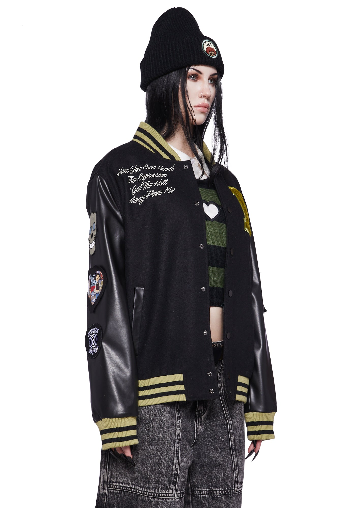 Dolls Kill x Daria Varsity Jacket With Patches Trent Jane