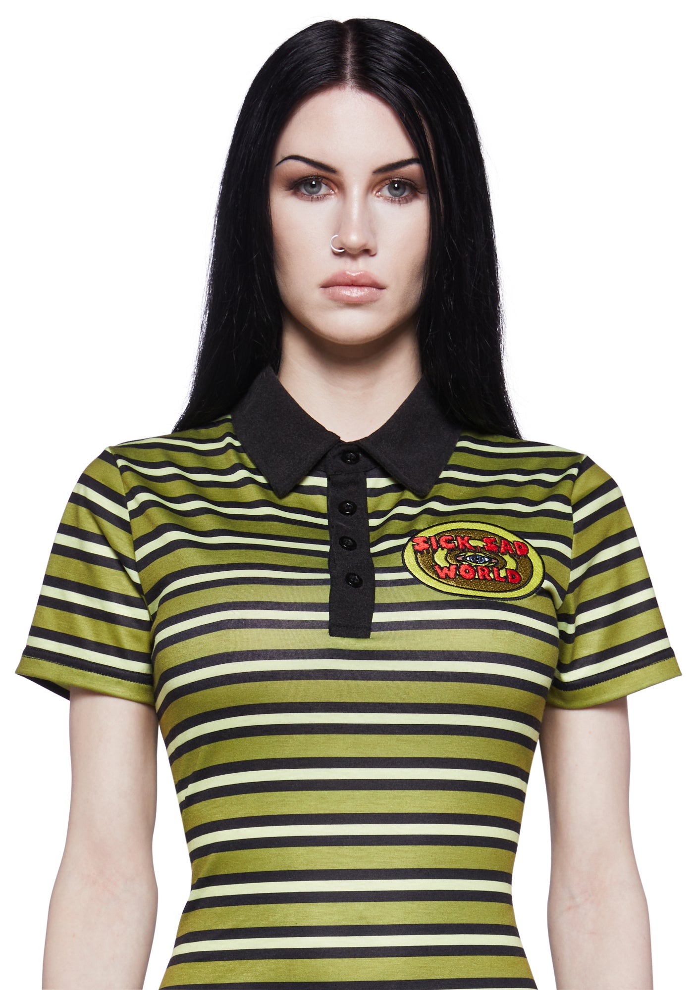 Dolls Kill x Daria Striped Sick Sad World 90s Grunge Mini Rugby