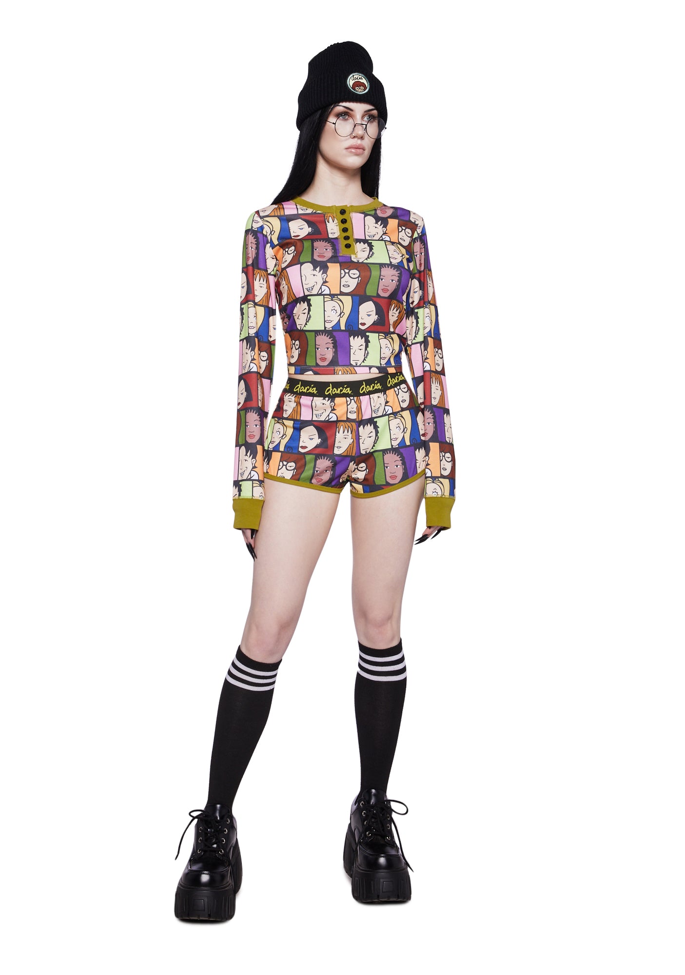 Dolls Kill x Daria Friends Faces Graphic Long Sleeve Thermal Top