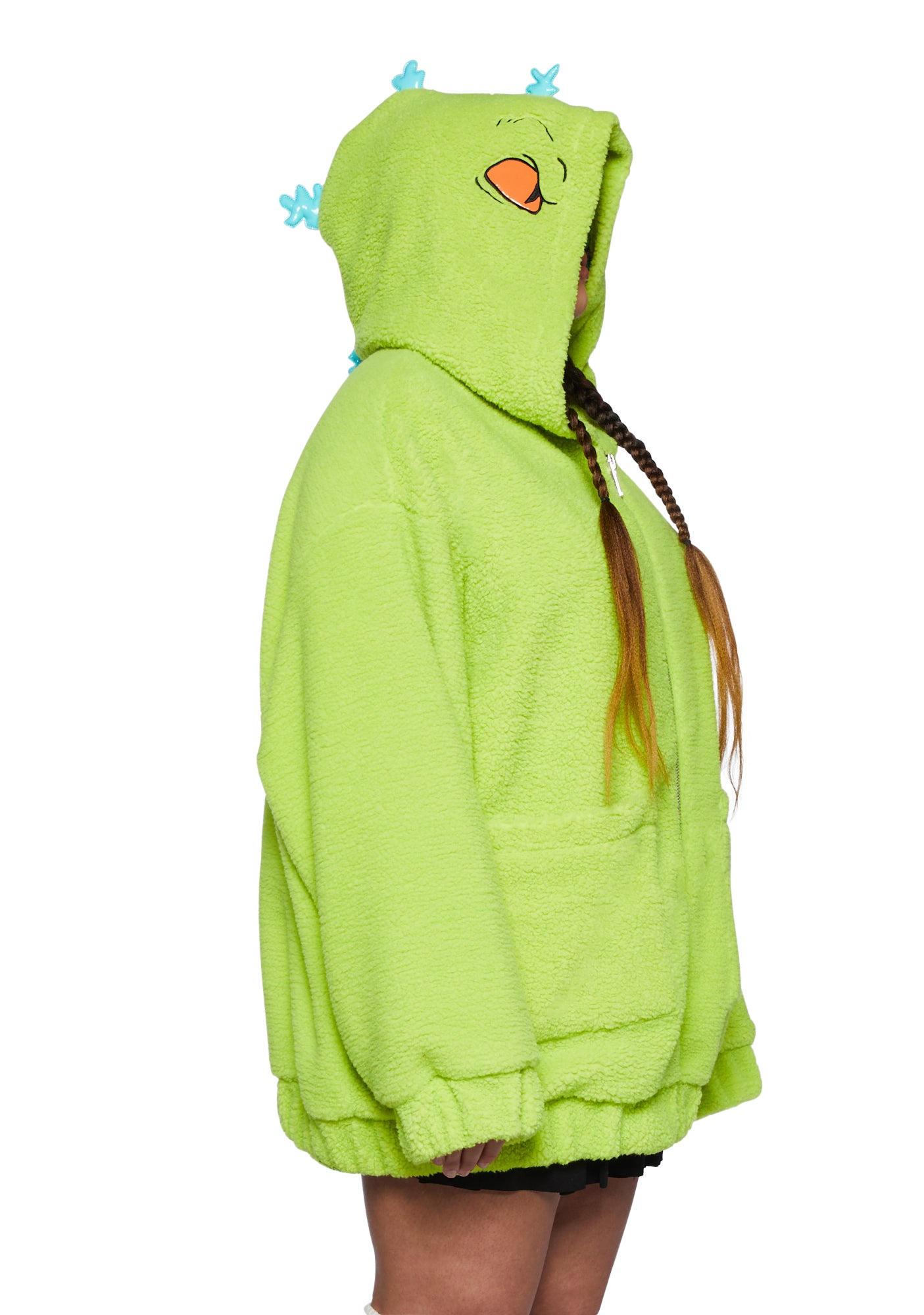 Plus Size Dolls Kill x Rugrats Reptar Jacket Green
