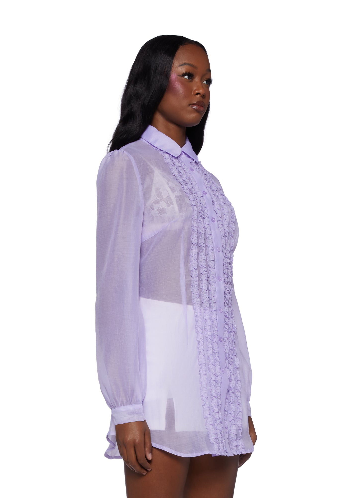 Purple sheer blouse discount