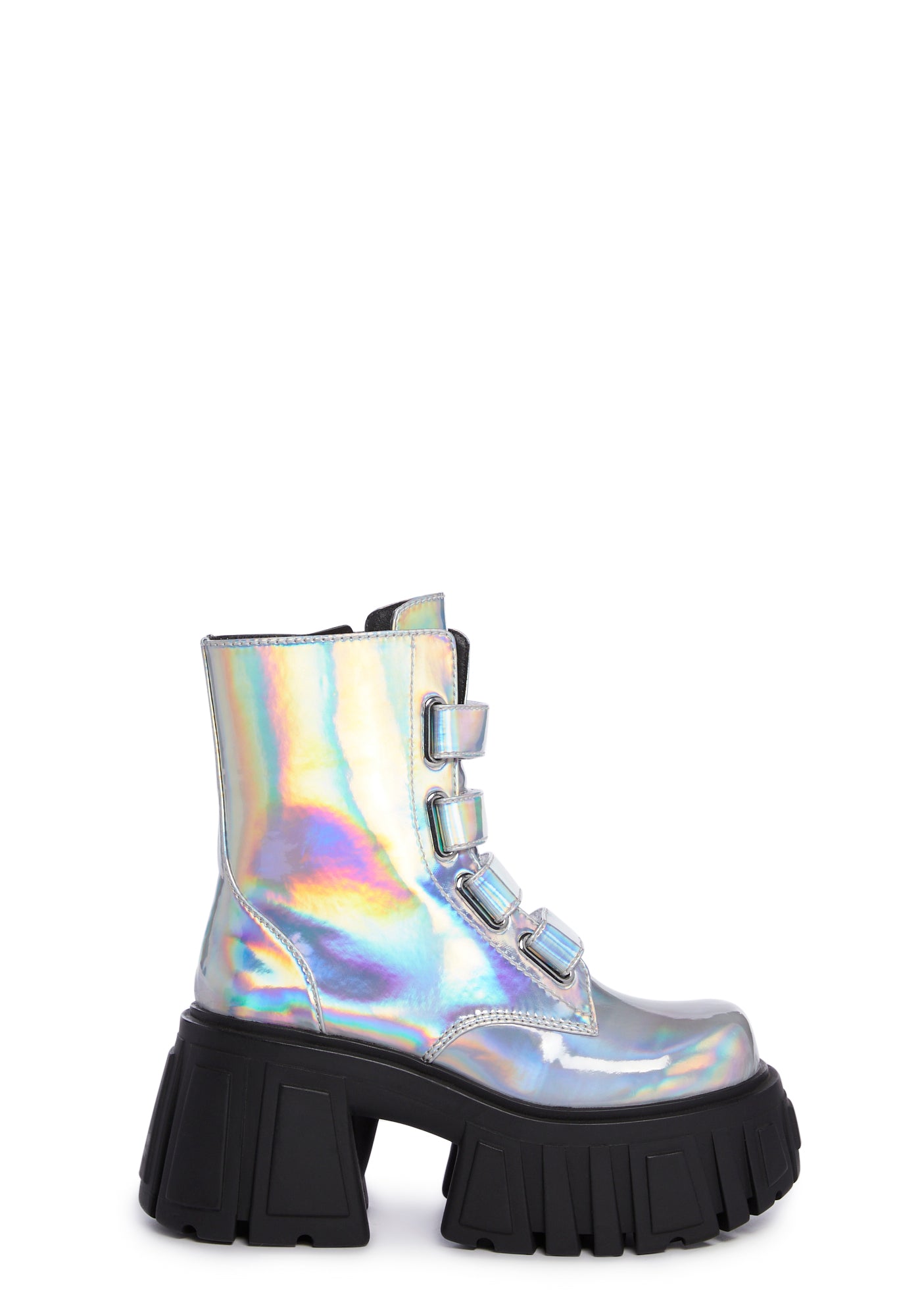 Demonia Stack 301 White Knee High Platform Boots Dolls Kill