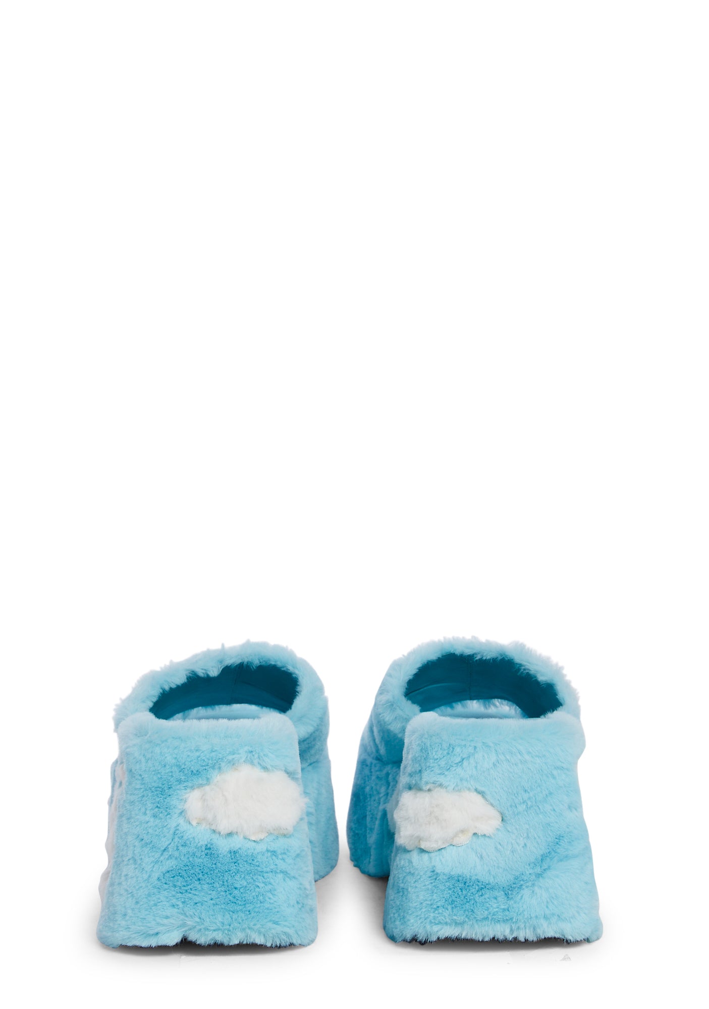 Jetset Jealousy Faux Fur Platform Sandals- Blue