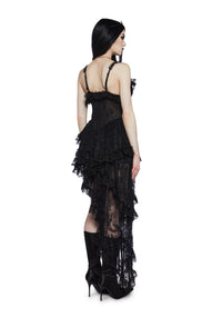 Seductive Silence Midi Dress - Black
