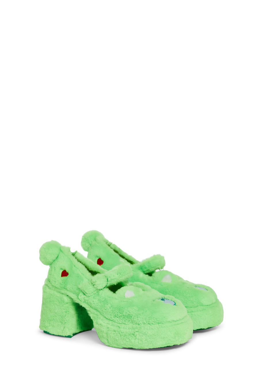 Love Alot Platform Mary Janes- Green
