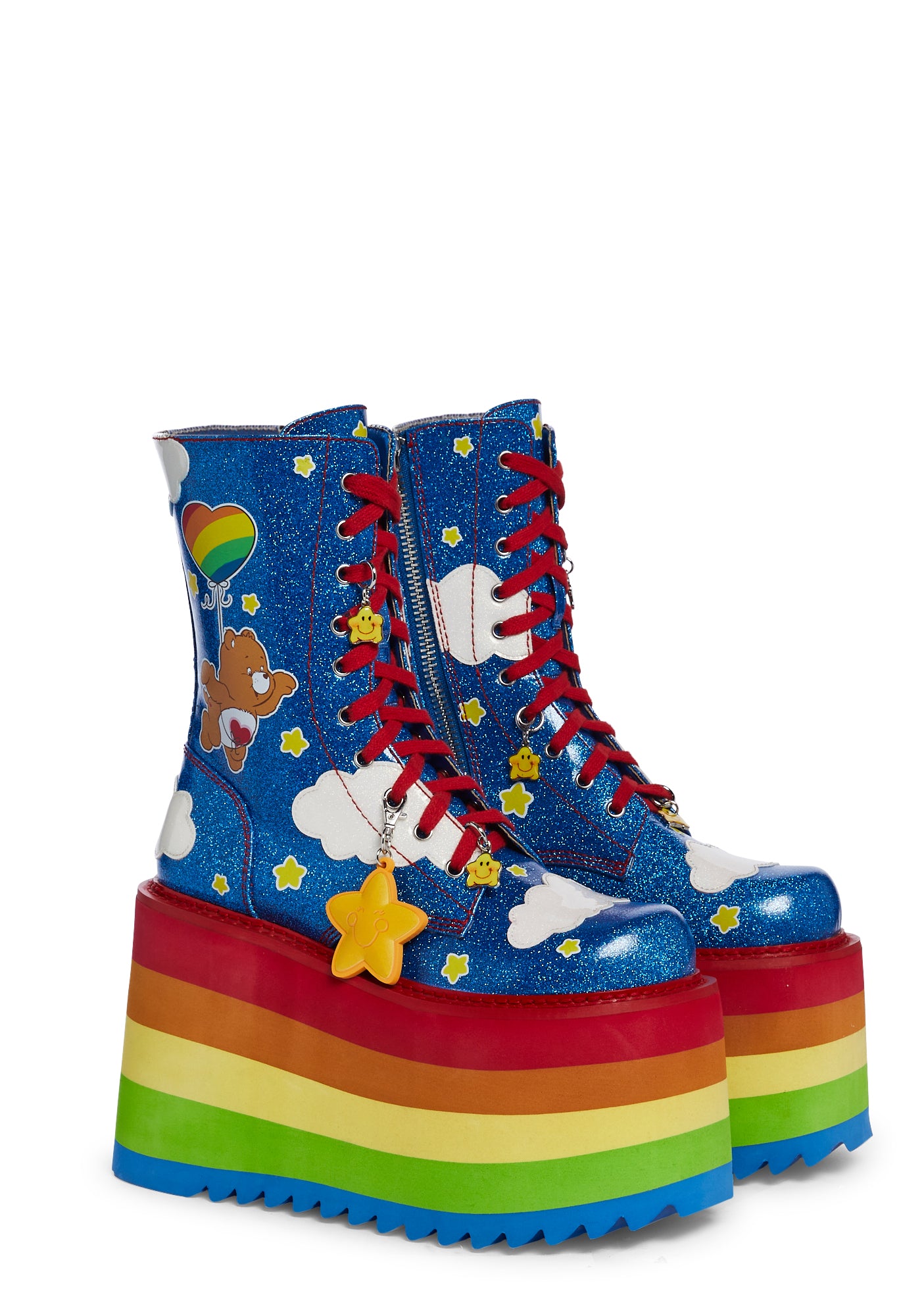 Up And Away Platform Boots Rainbow