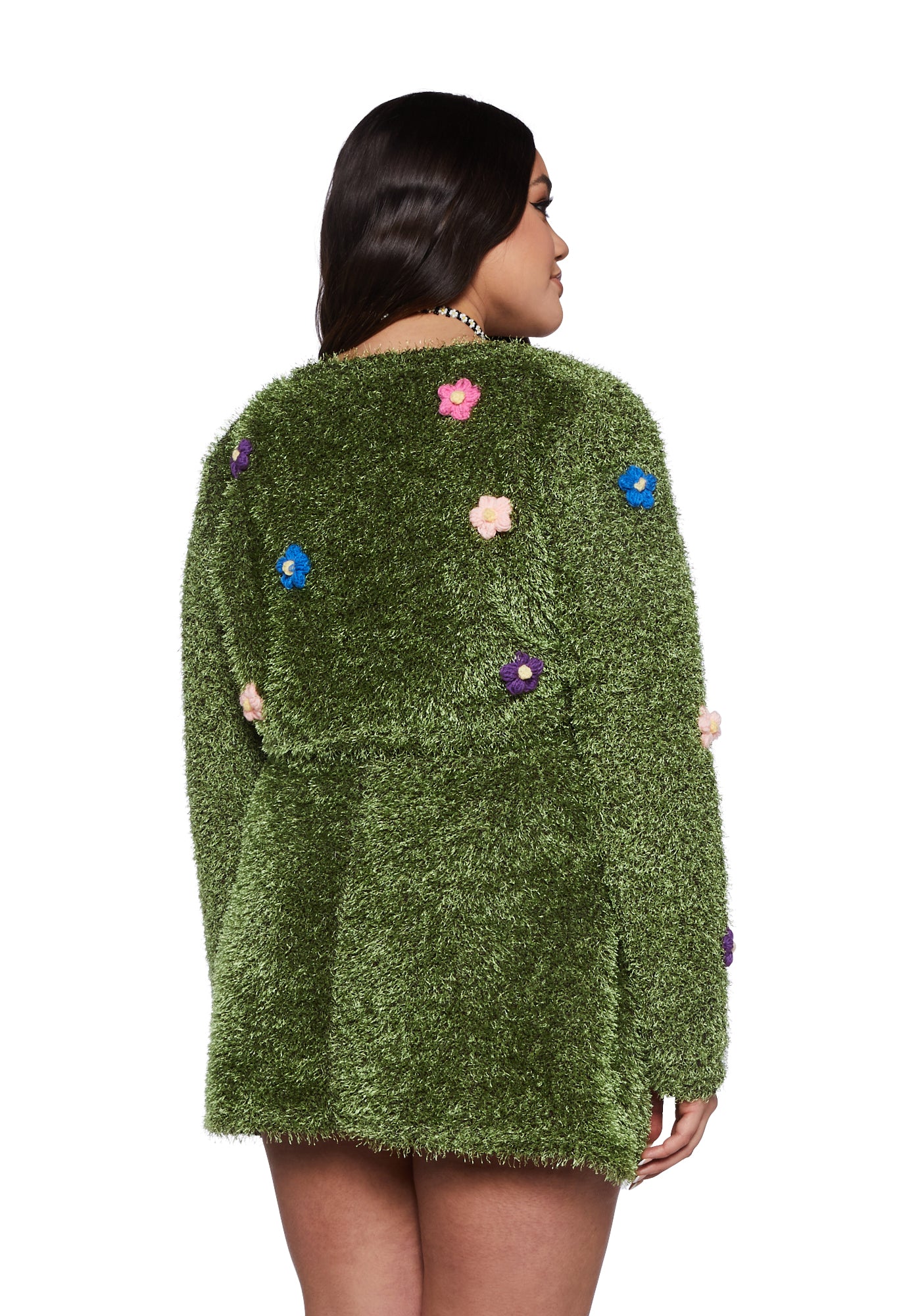 green emerald velvet dress Andy & Evan Kids Chenille/Plaid Flannel Two-Fer Dress. Green, Size 6X main image 0