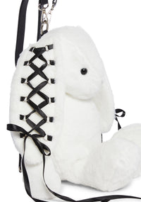 Cuddly Bunny Plush Backpack - White