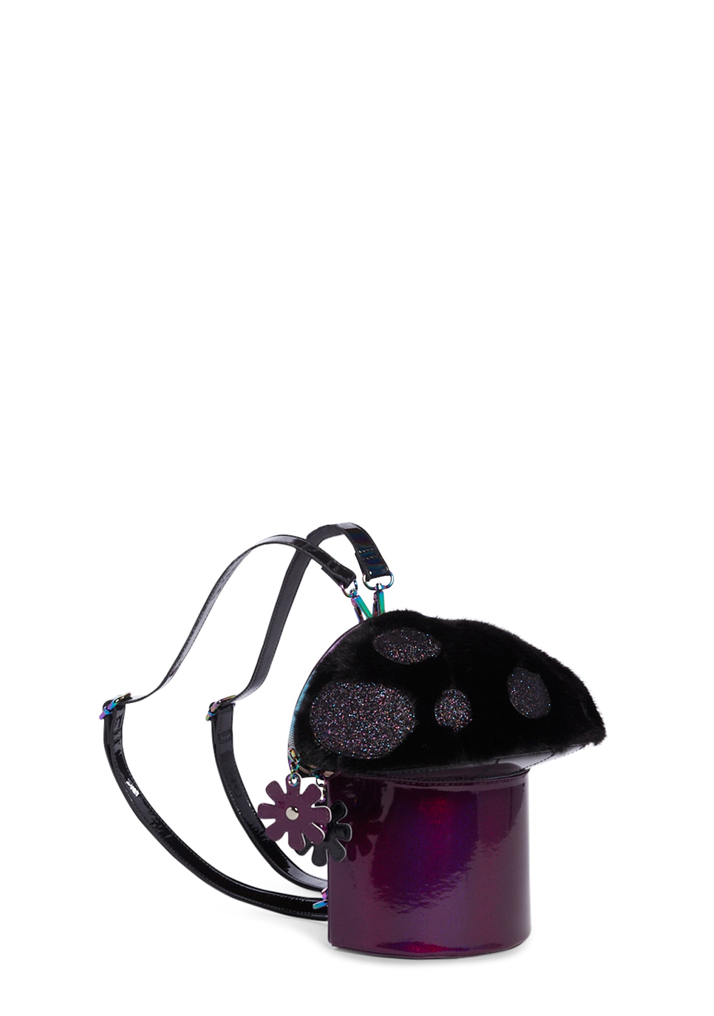 black & white mushroom moth mini backpack Current Mood Mushroom Holographic Novelty Backpack
