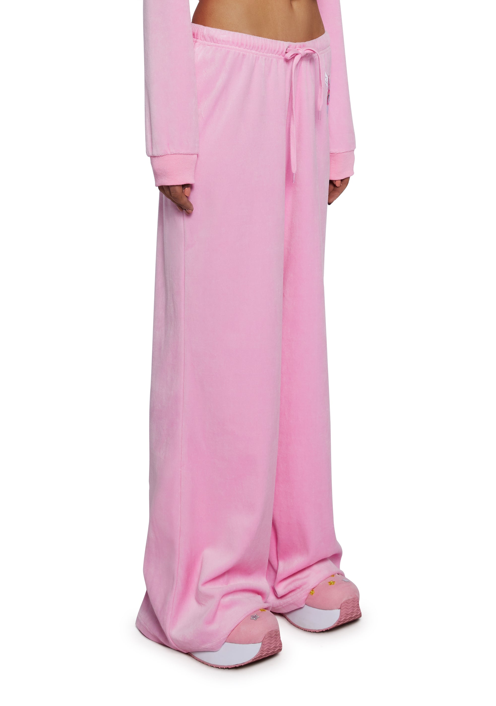 トップス DOGWOOD VELOUR L/S SHIRT&BALLOON PANTS Dolls Kill x Care Bears Low Rise Wide Leg Velour Pants - Pink