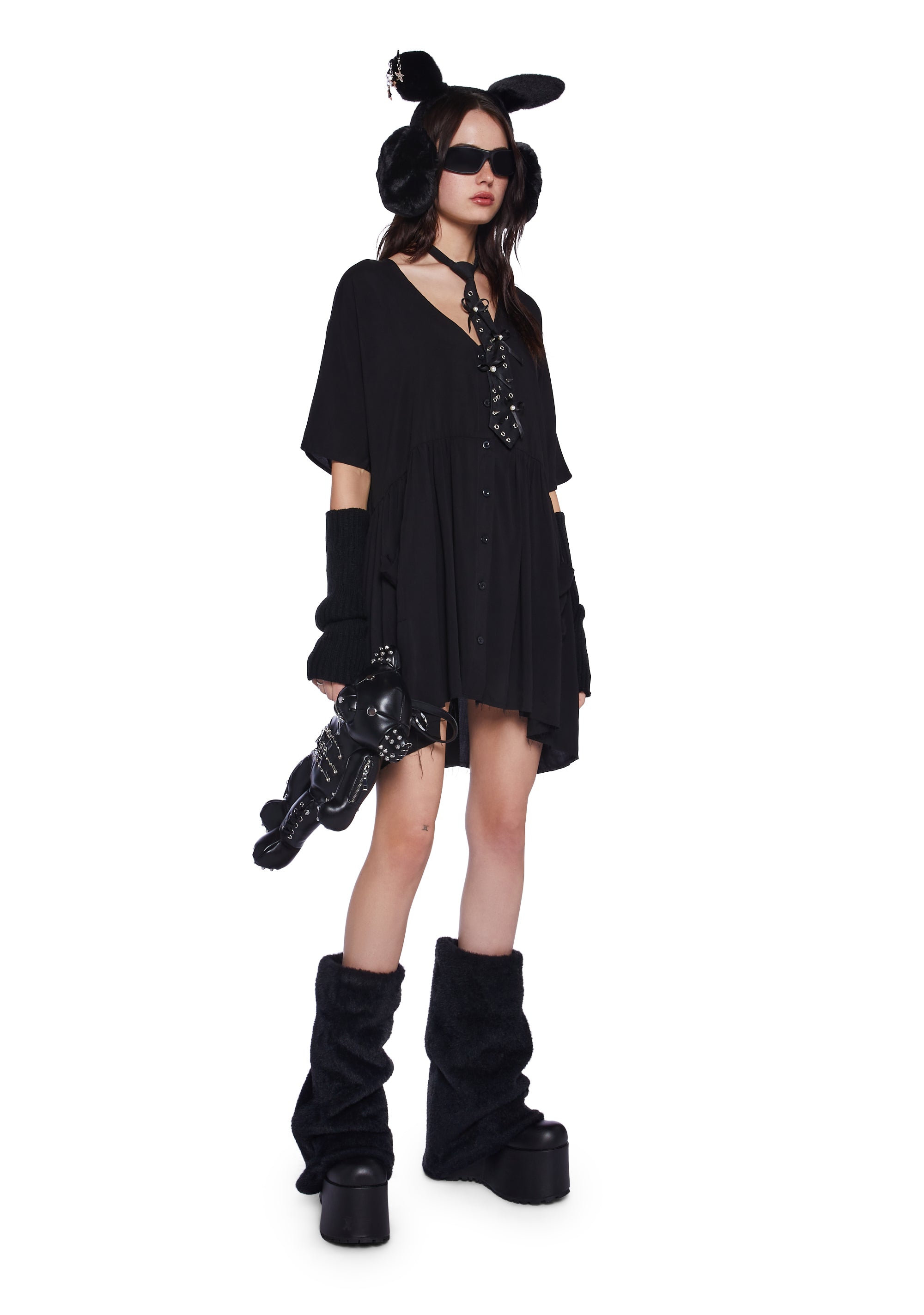 Not Your Babydoll Dress Black