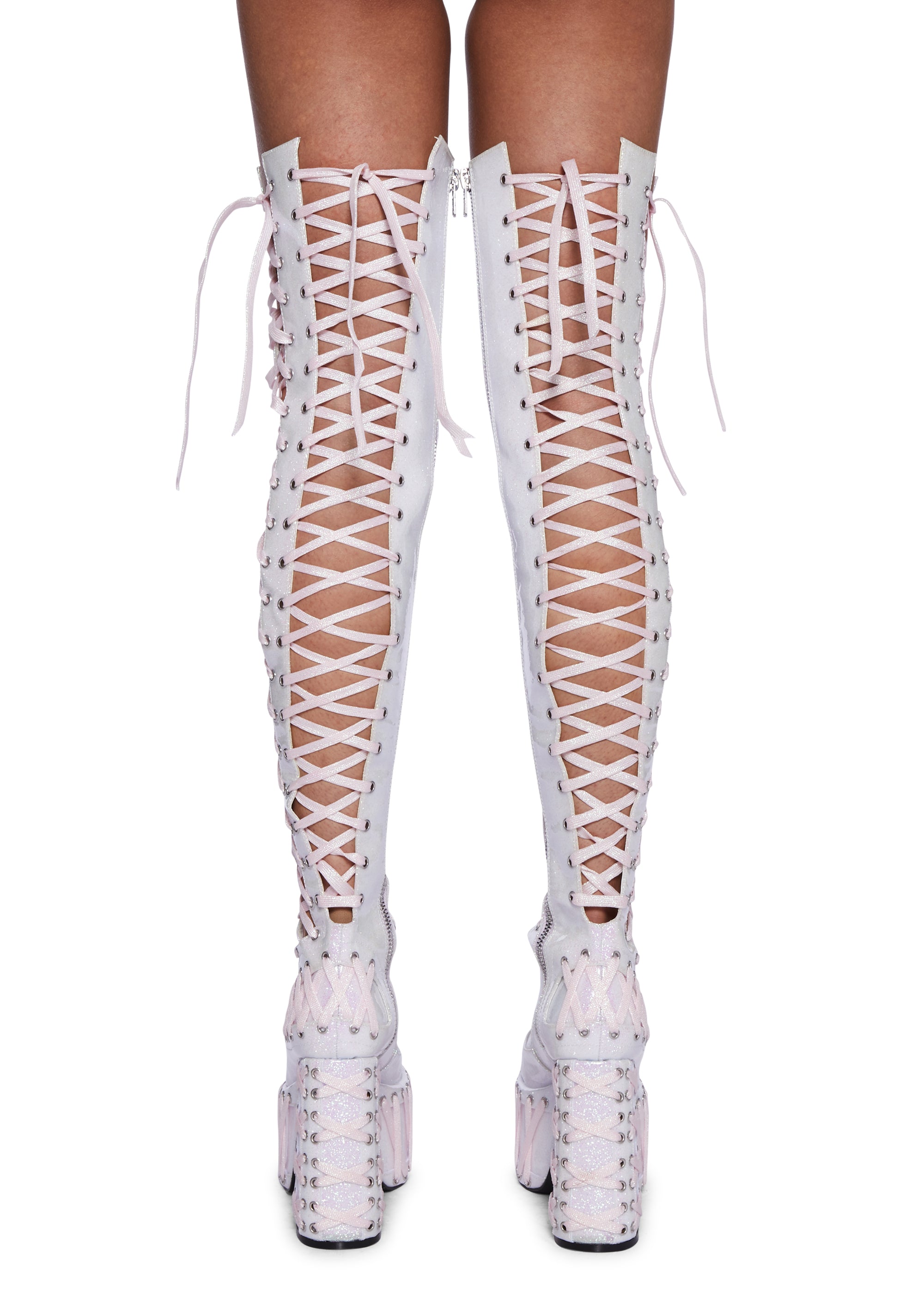 Thigh boots lace up on sale