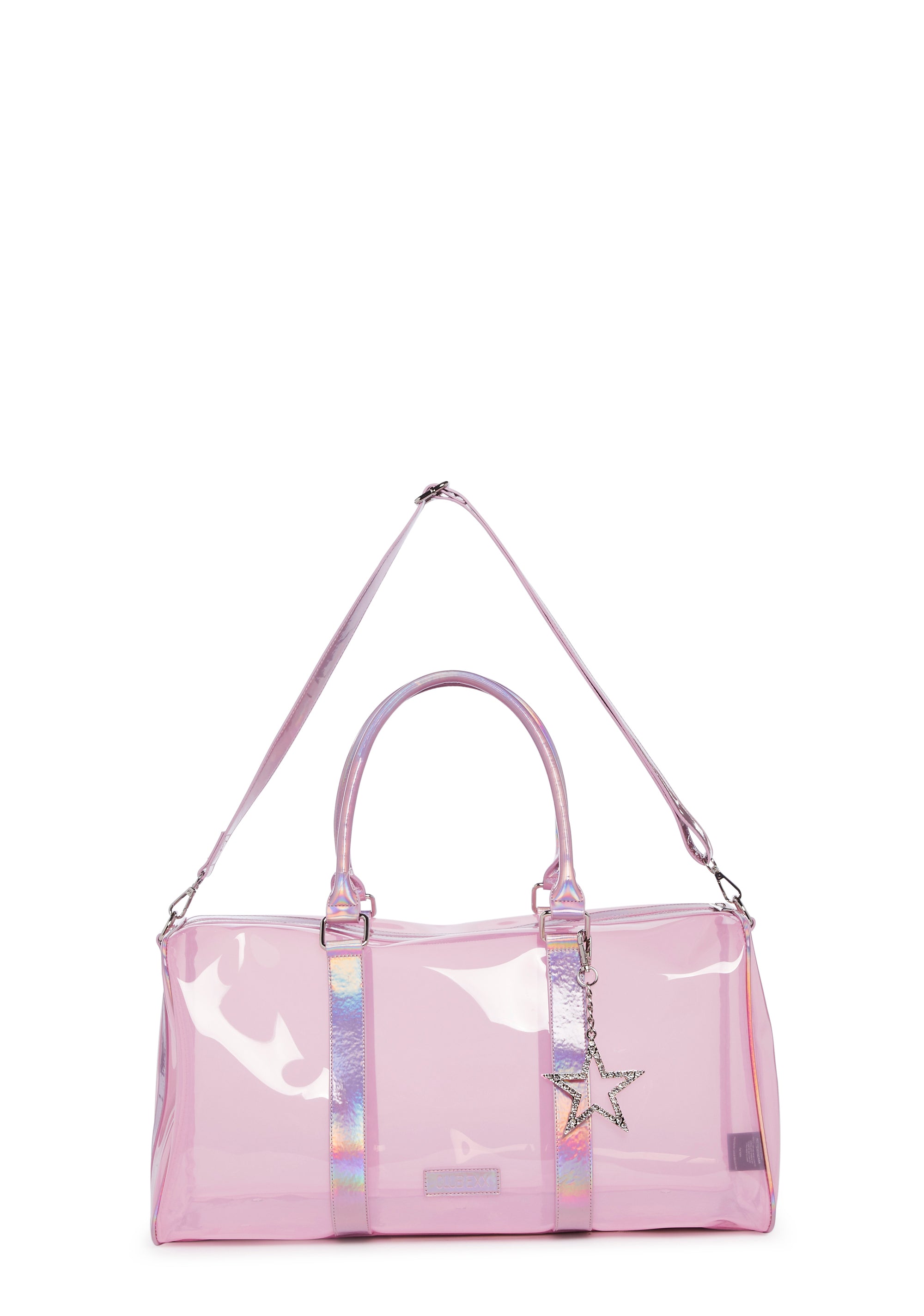 Club Exx Clear Holo Vinyl Weekender Girly Bag Pink Dolls Kill
