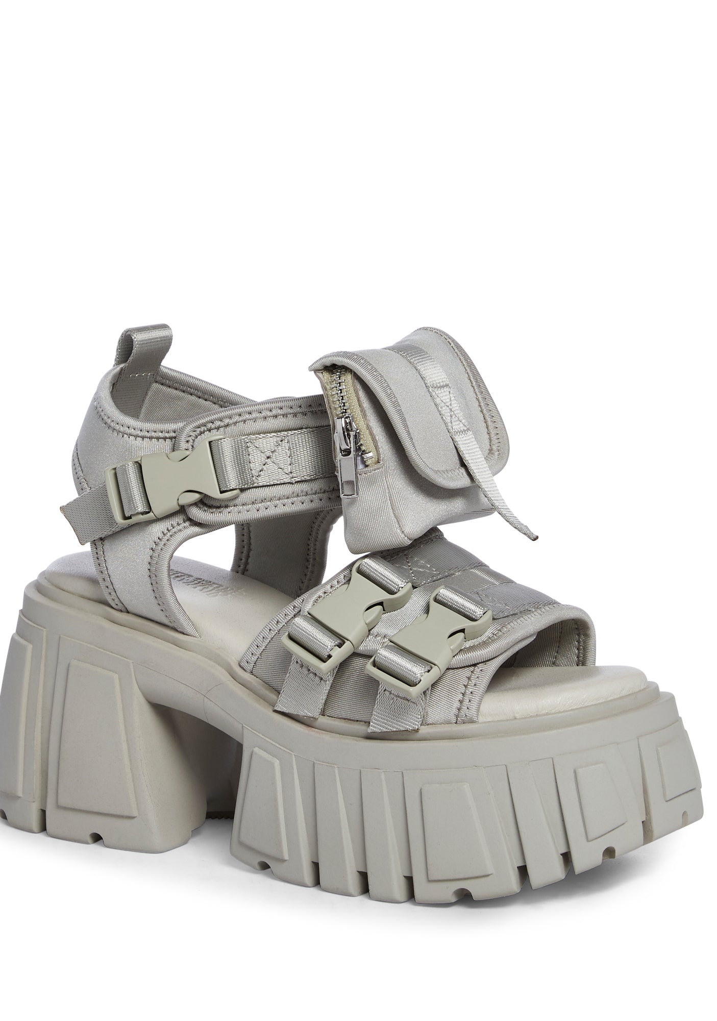 Gray platform sandals top