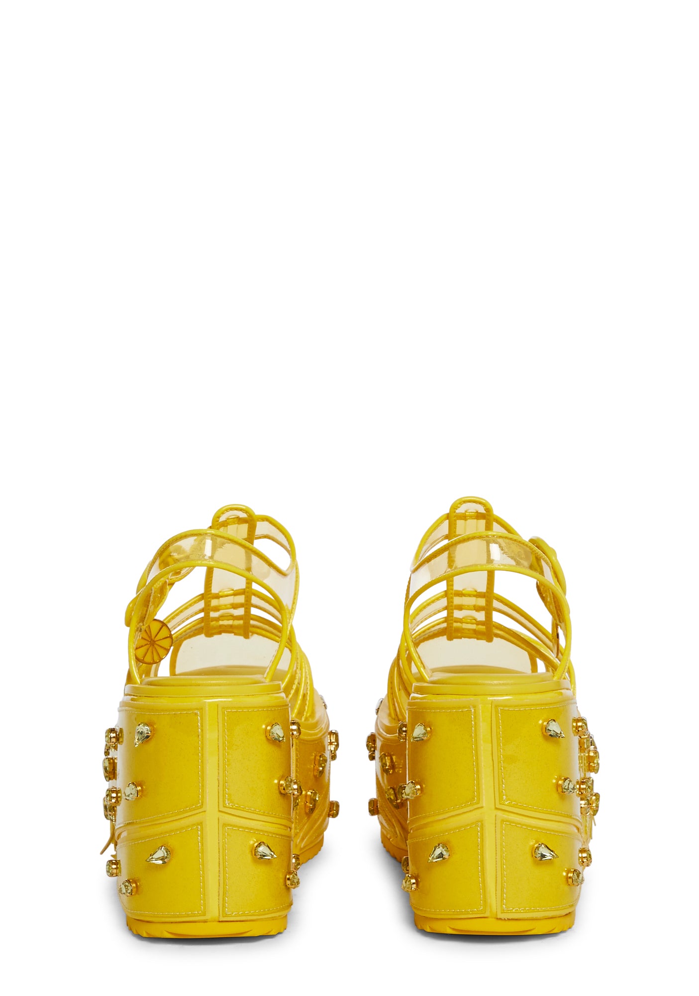 Sugar Thrillz Lemon Jelly Platform Sandals Yellow Dolls Kill